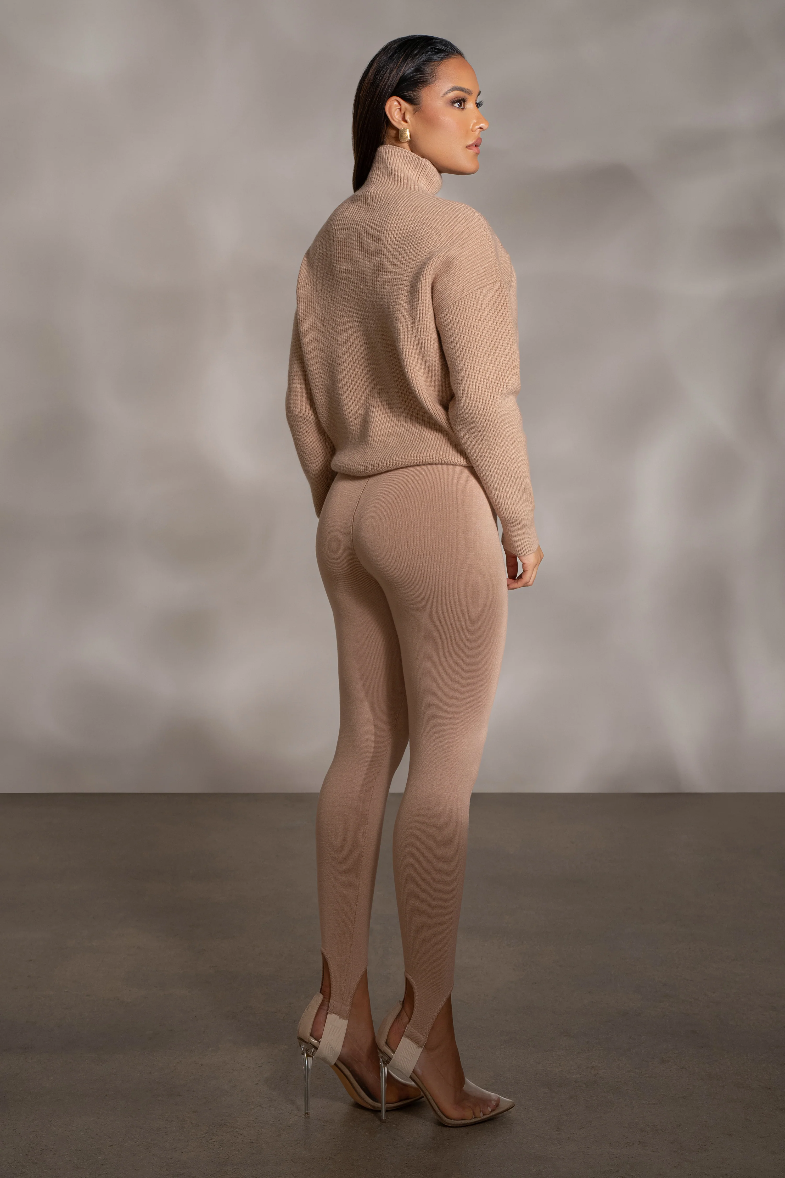 Beige Jenni Turtleneck Sweater Top - Image 10