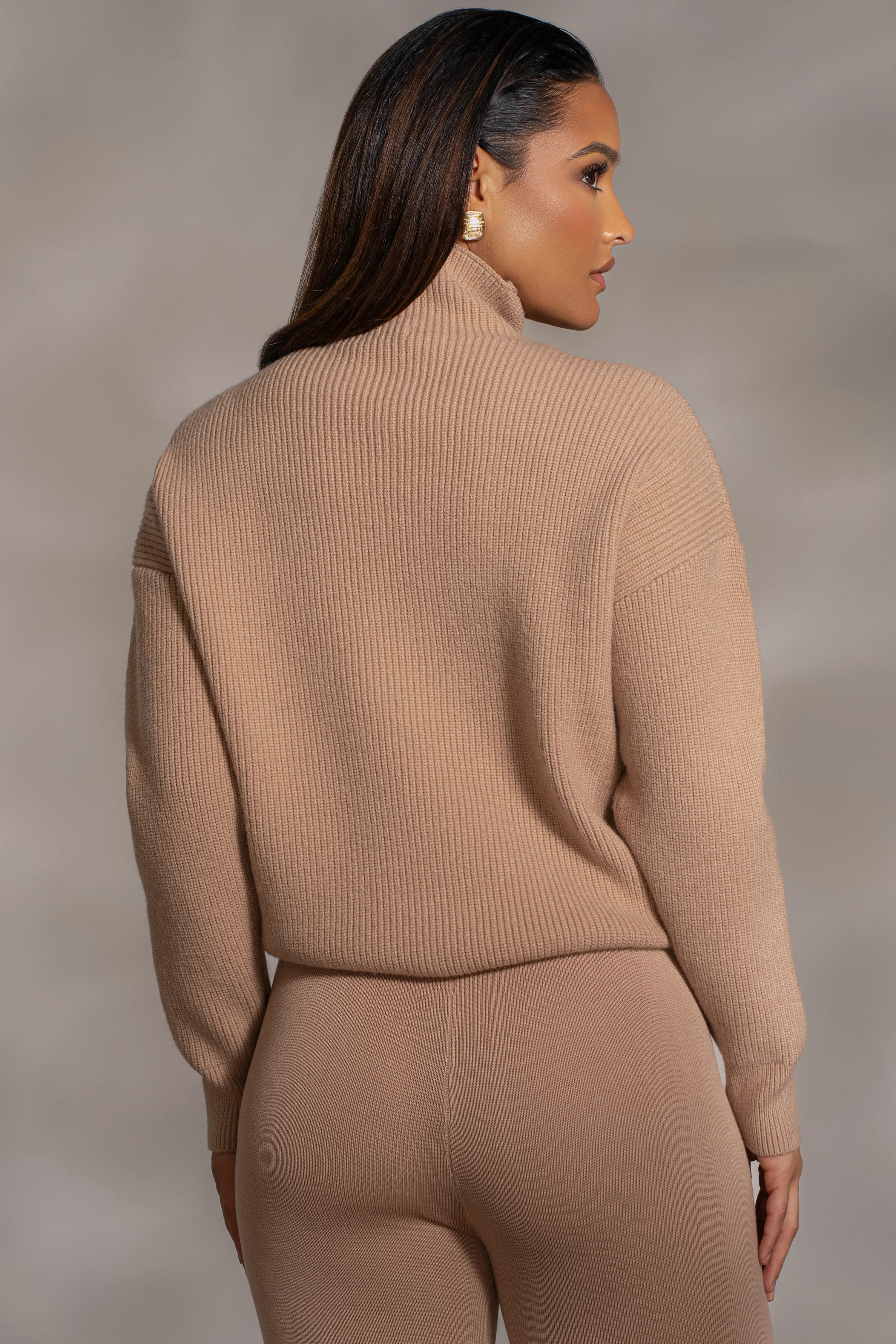Beige Jenni Turtleneck Sweater Top - Image 11