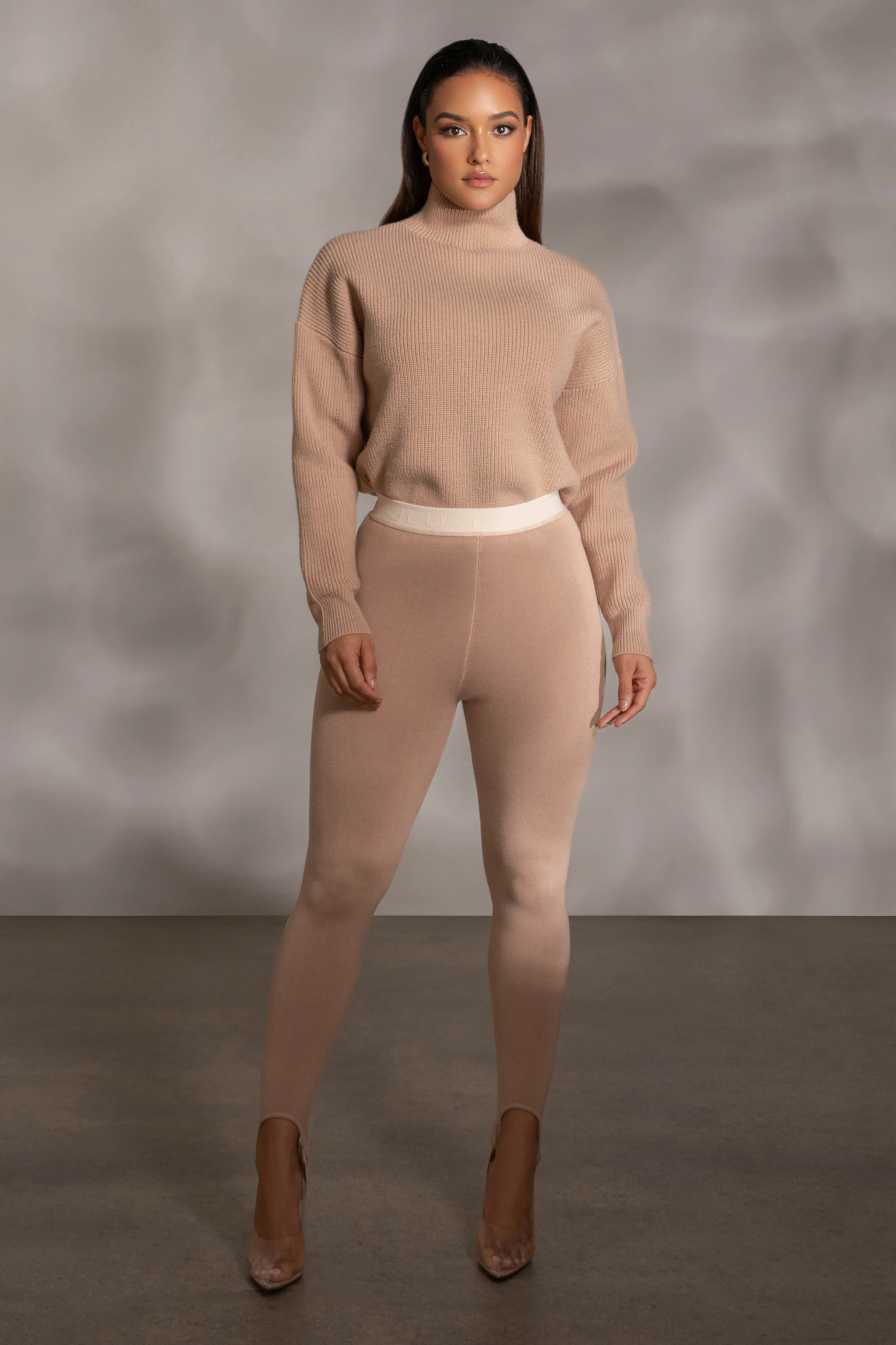 Beige Jenni Turtleneck Sweater Top - Image 6