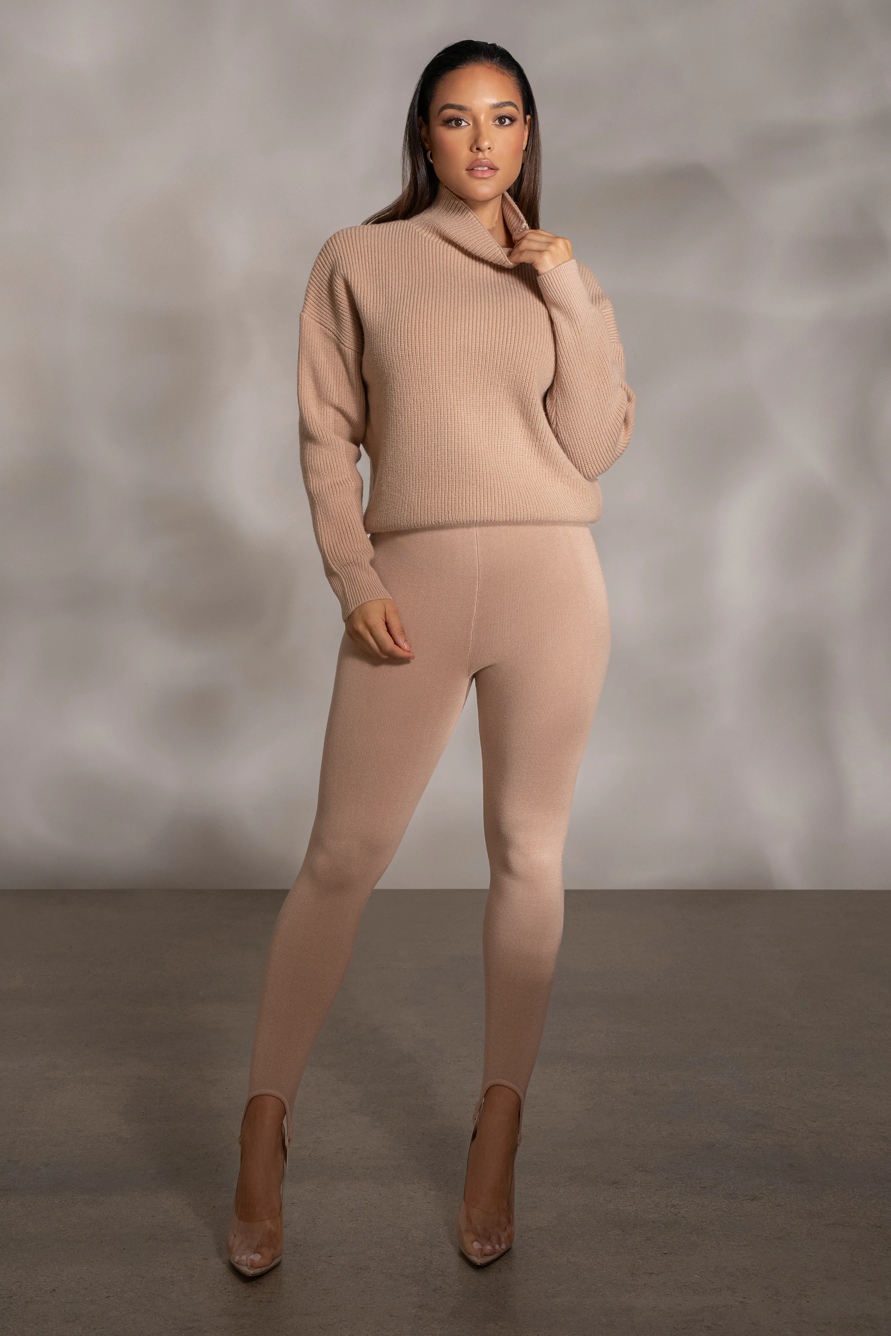 Beige Jenni Turtleneck Sweater Top - Image 7