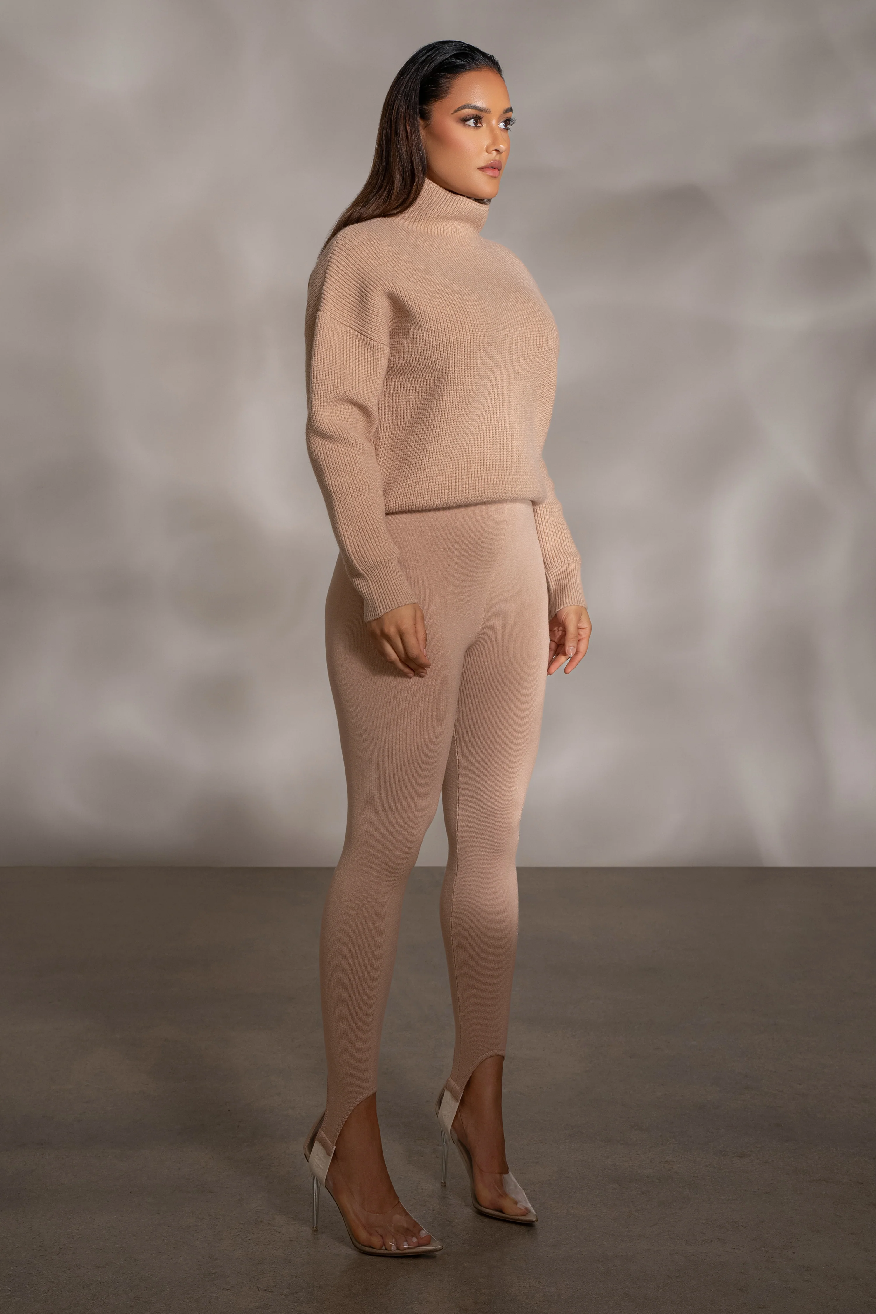 Beige Jenni Turtleneck Sweater Top - Image 8