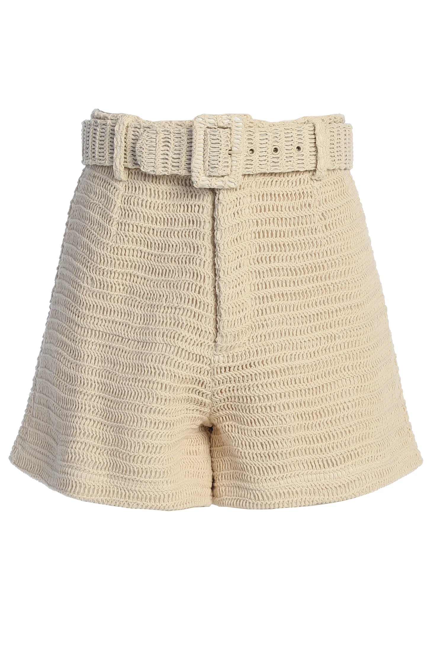 Beige Kelsie Belted Shorts - Image 2