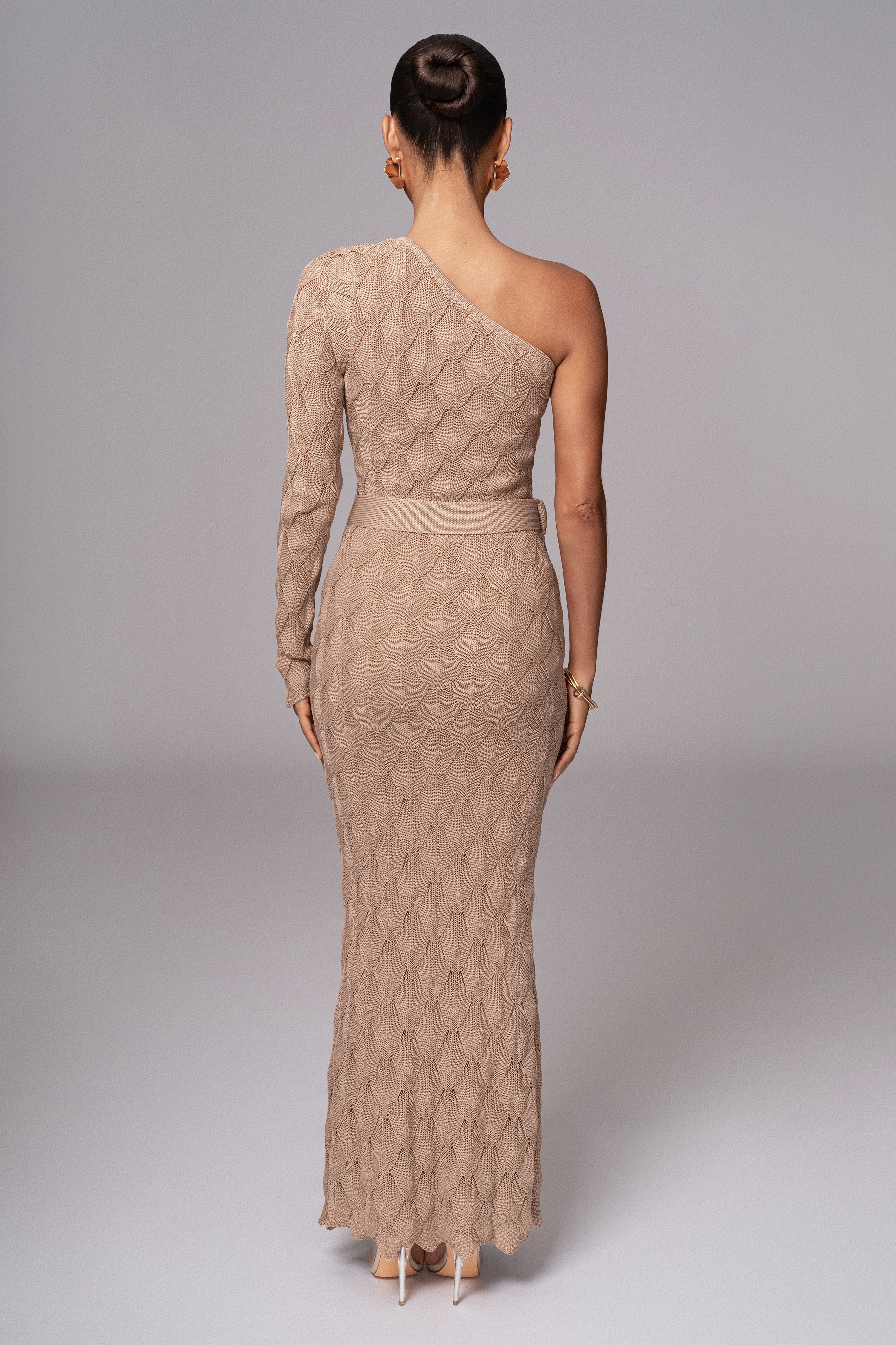 Beige La Costa One Shoulder Dress - Image 6