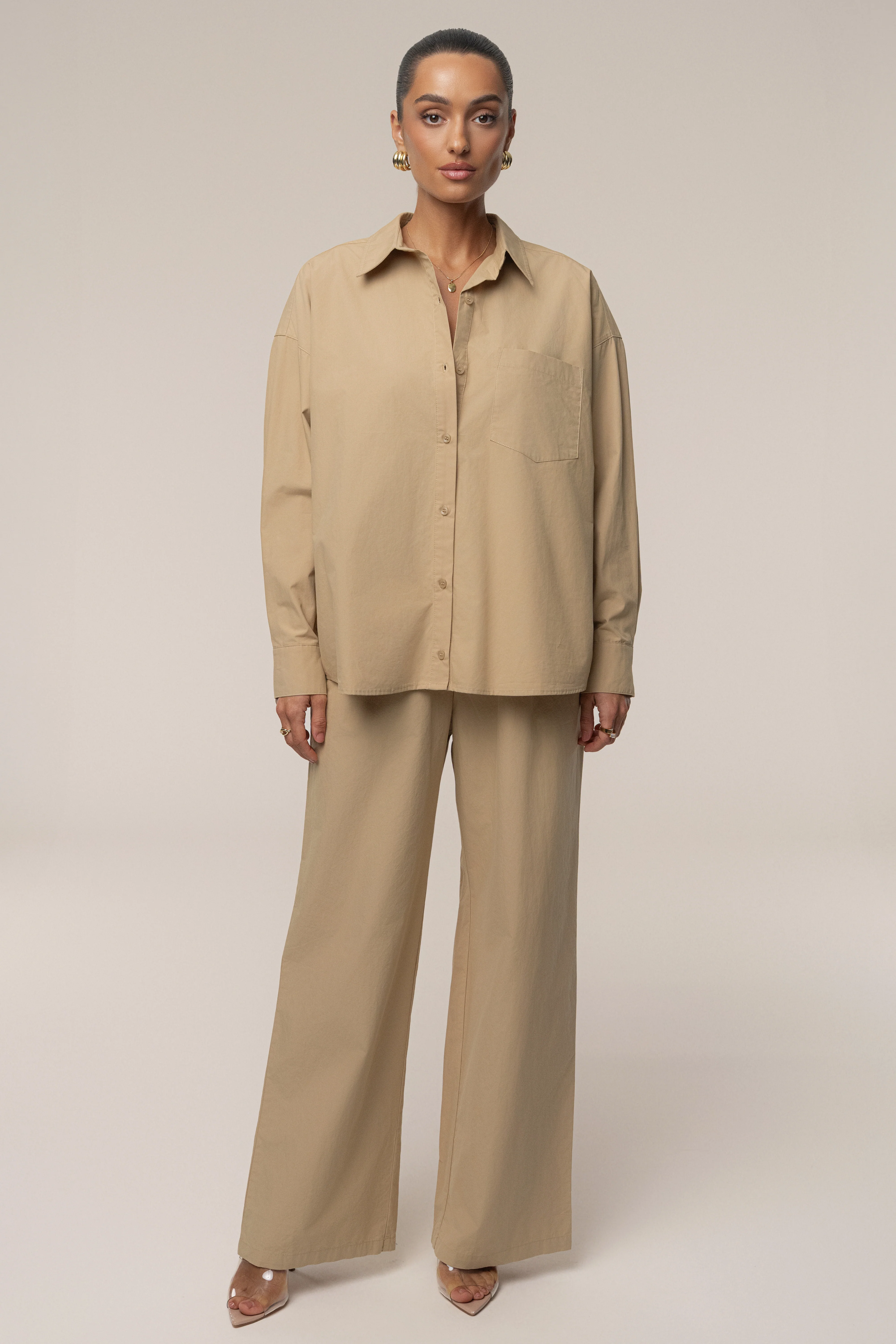 Beige Leon Poplin Pant - Image 3