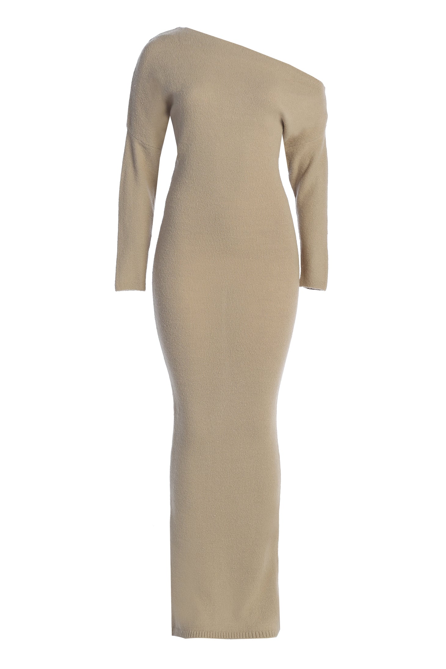 Beige Maddux Asymmetrical Maxi Dress - Image 2