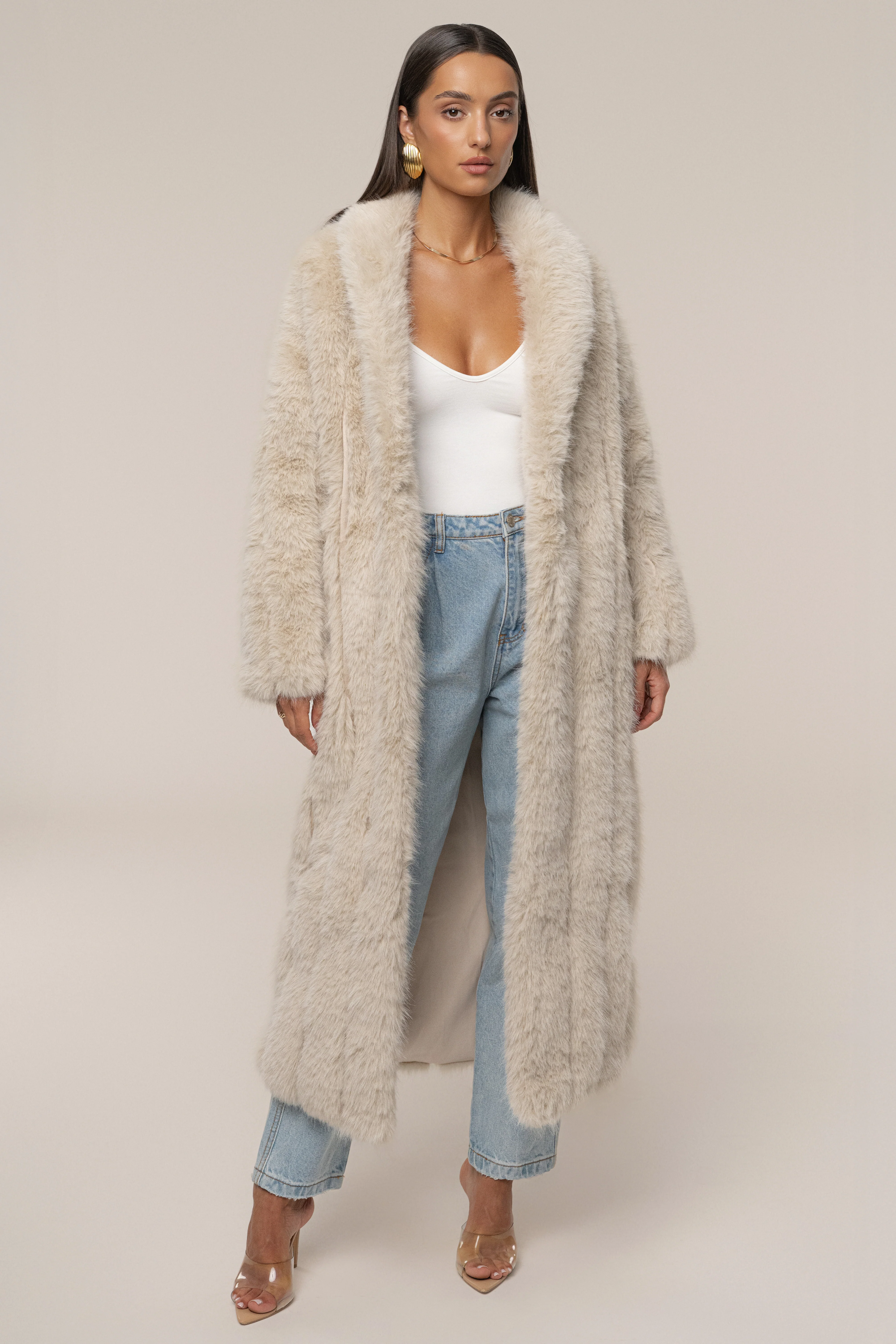 Beige Manhattan Faux Fur Coat - Image 4