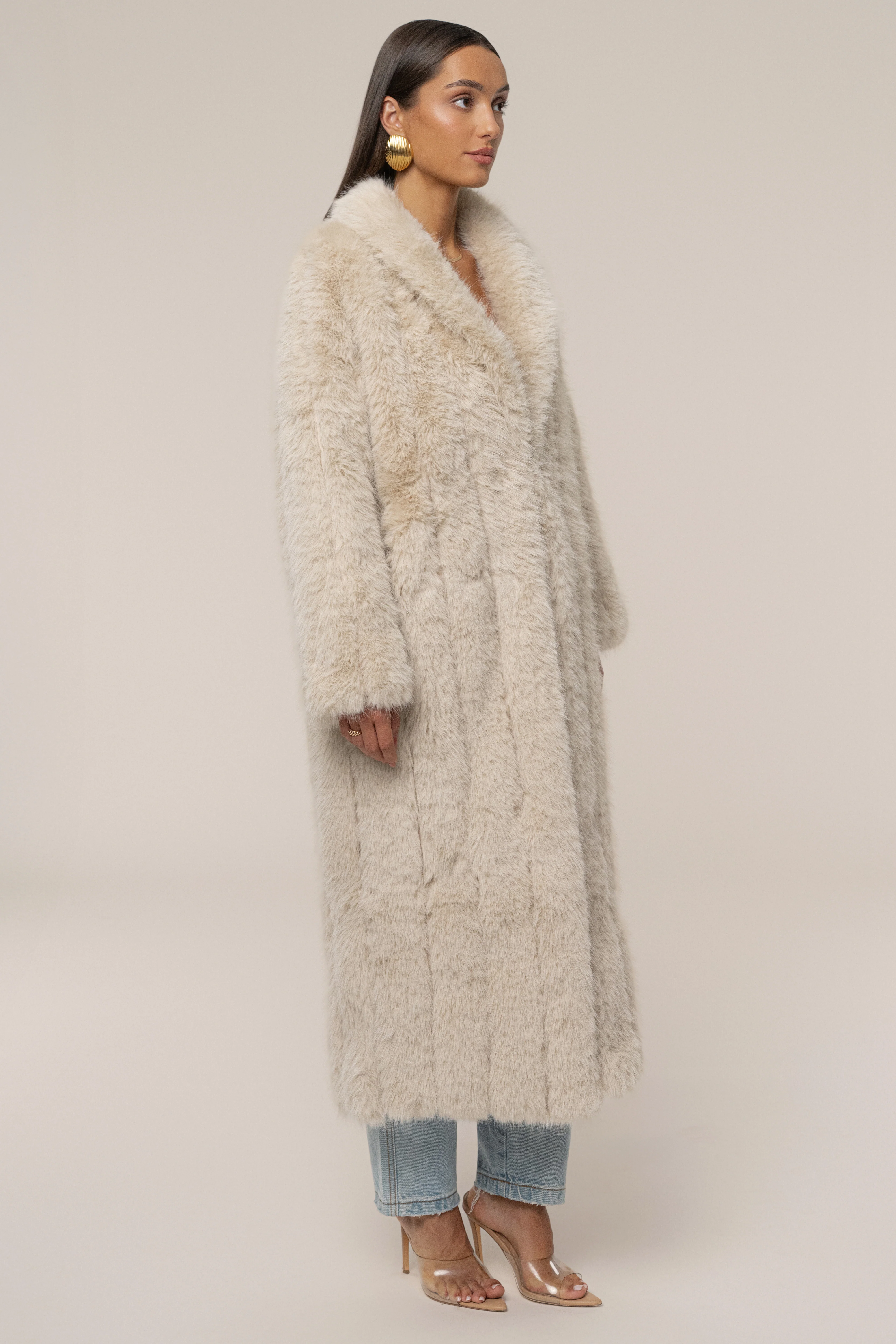 Beige Manhattan Faux Fur Coat - Image 6