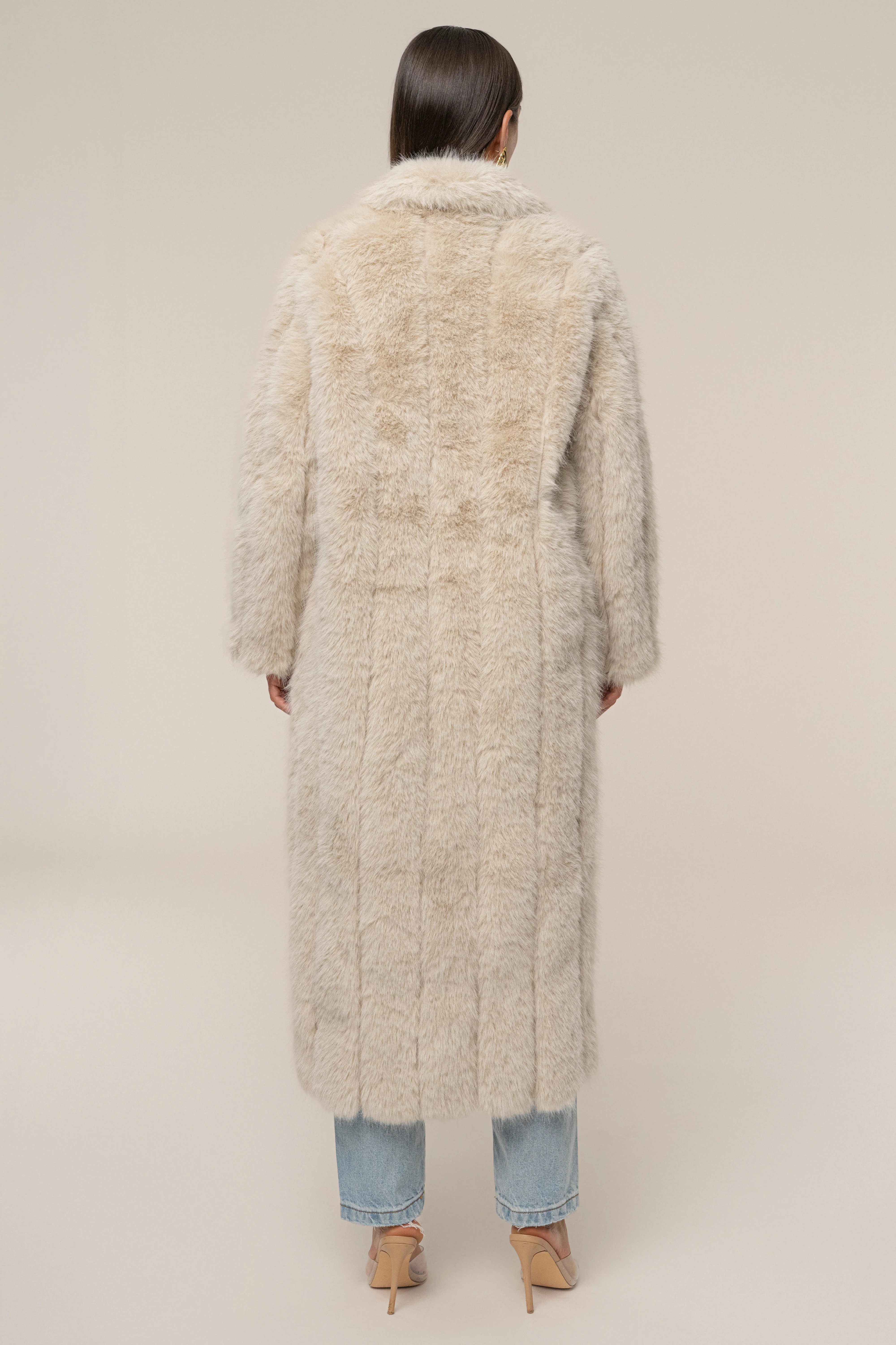 Beige Manhattan Faux Fur Coat - Image 9