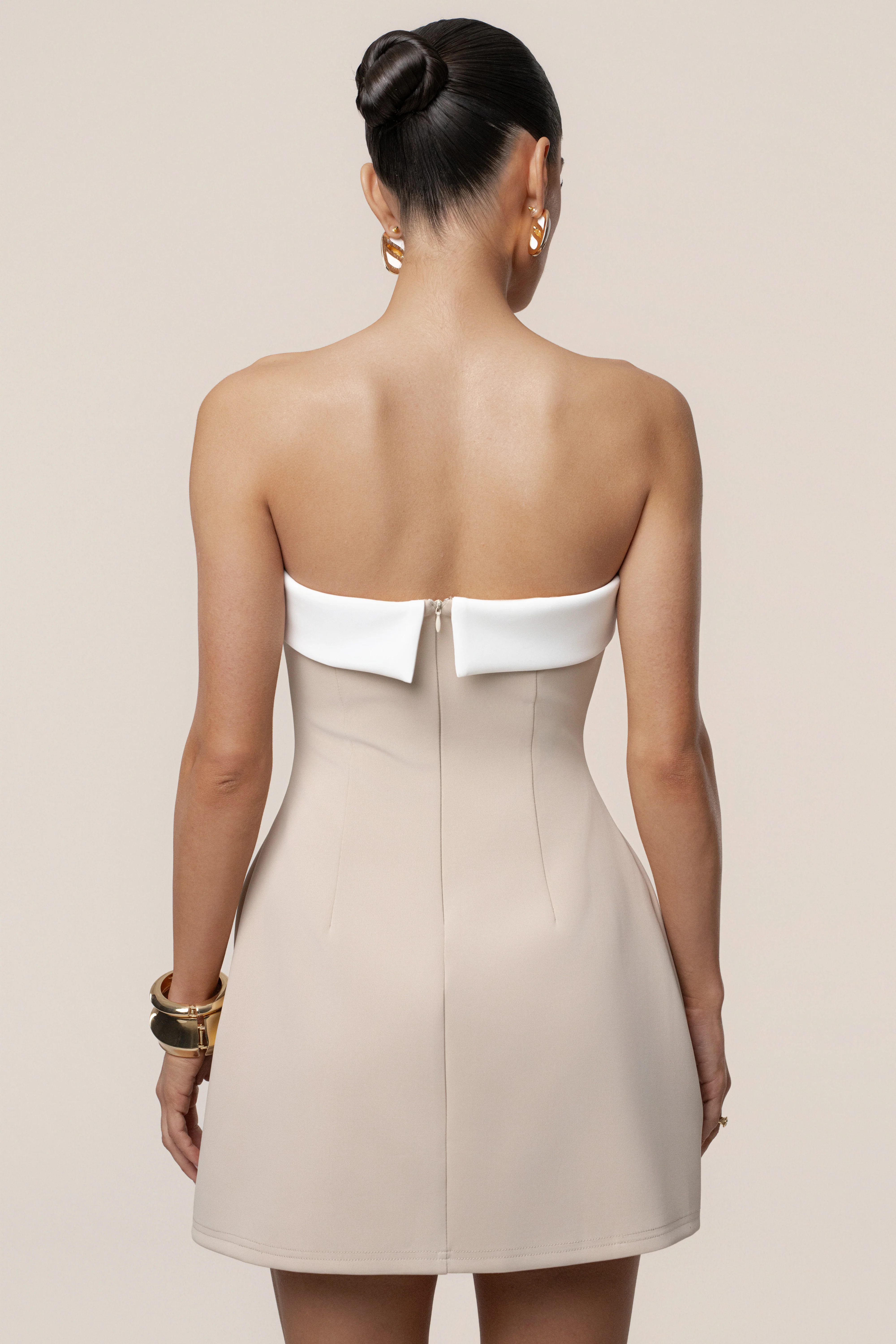 Beige Midnight Toast Mini Dress - Image 6