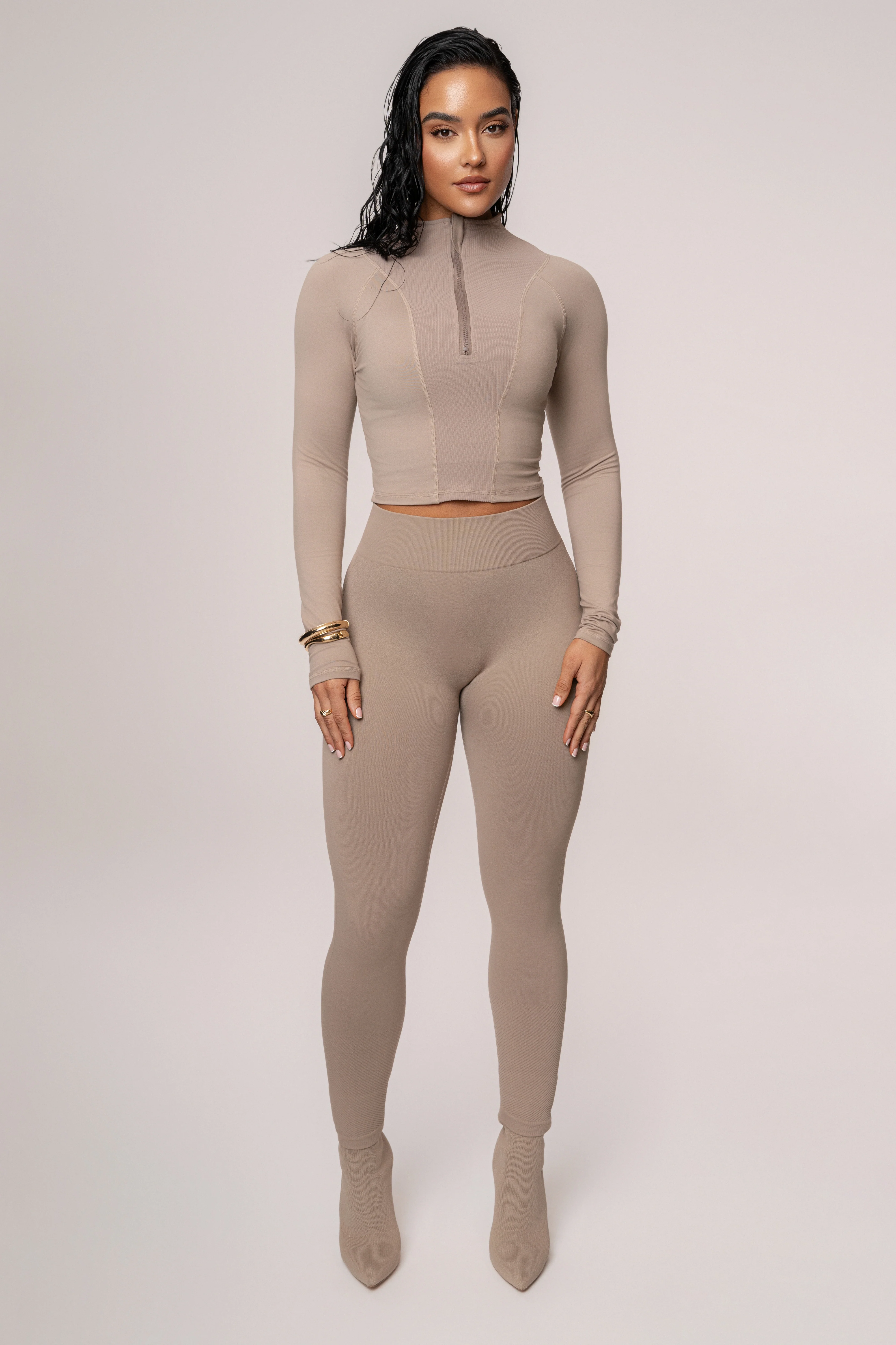 Beige Momentum Ribbed Top - Image 3