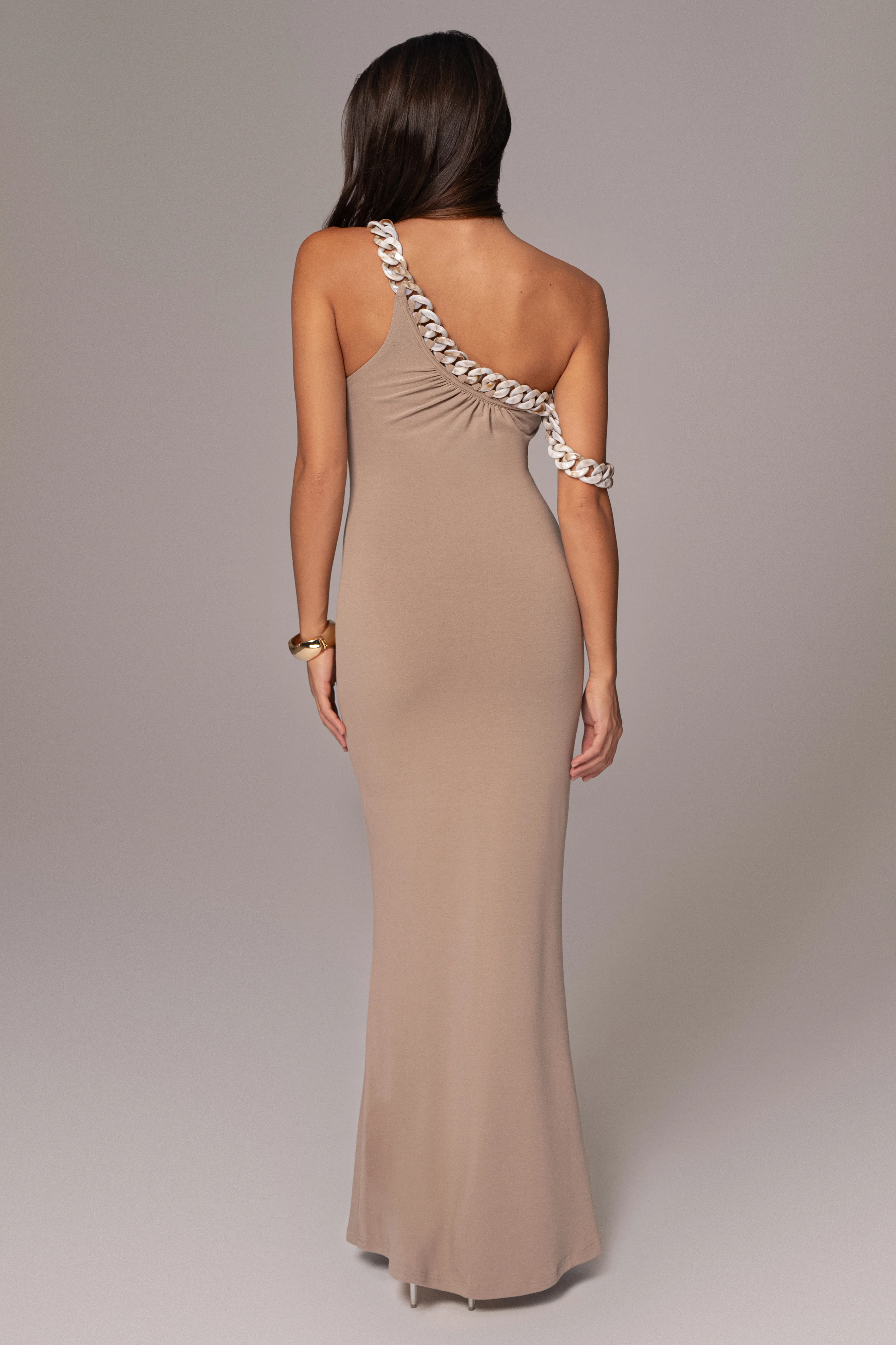Beige Monette Asymmetric Dress - Image 13