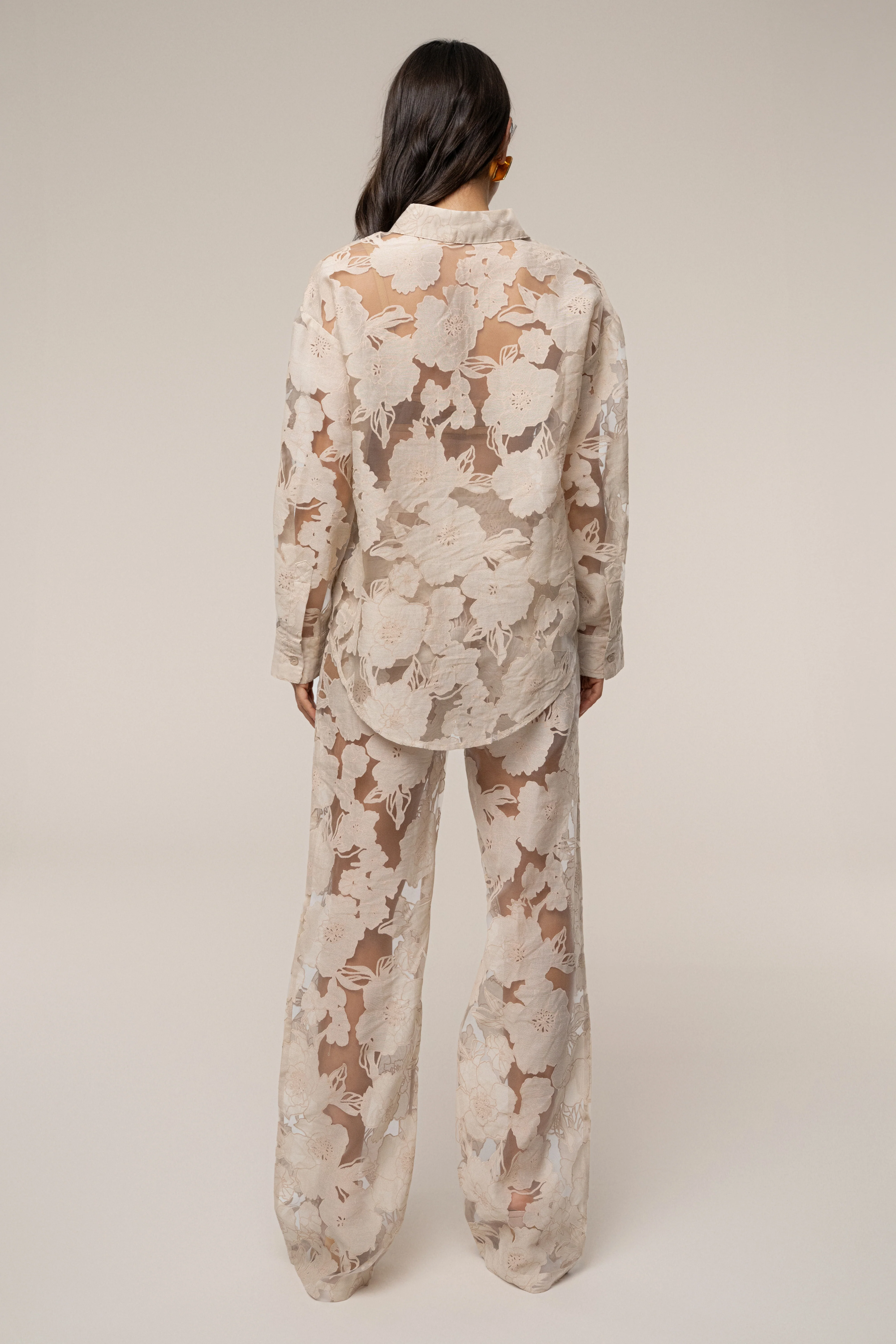 PRE-ORDER Beige Organza Floral Blouse - Image 10