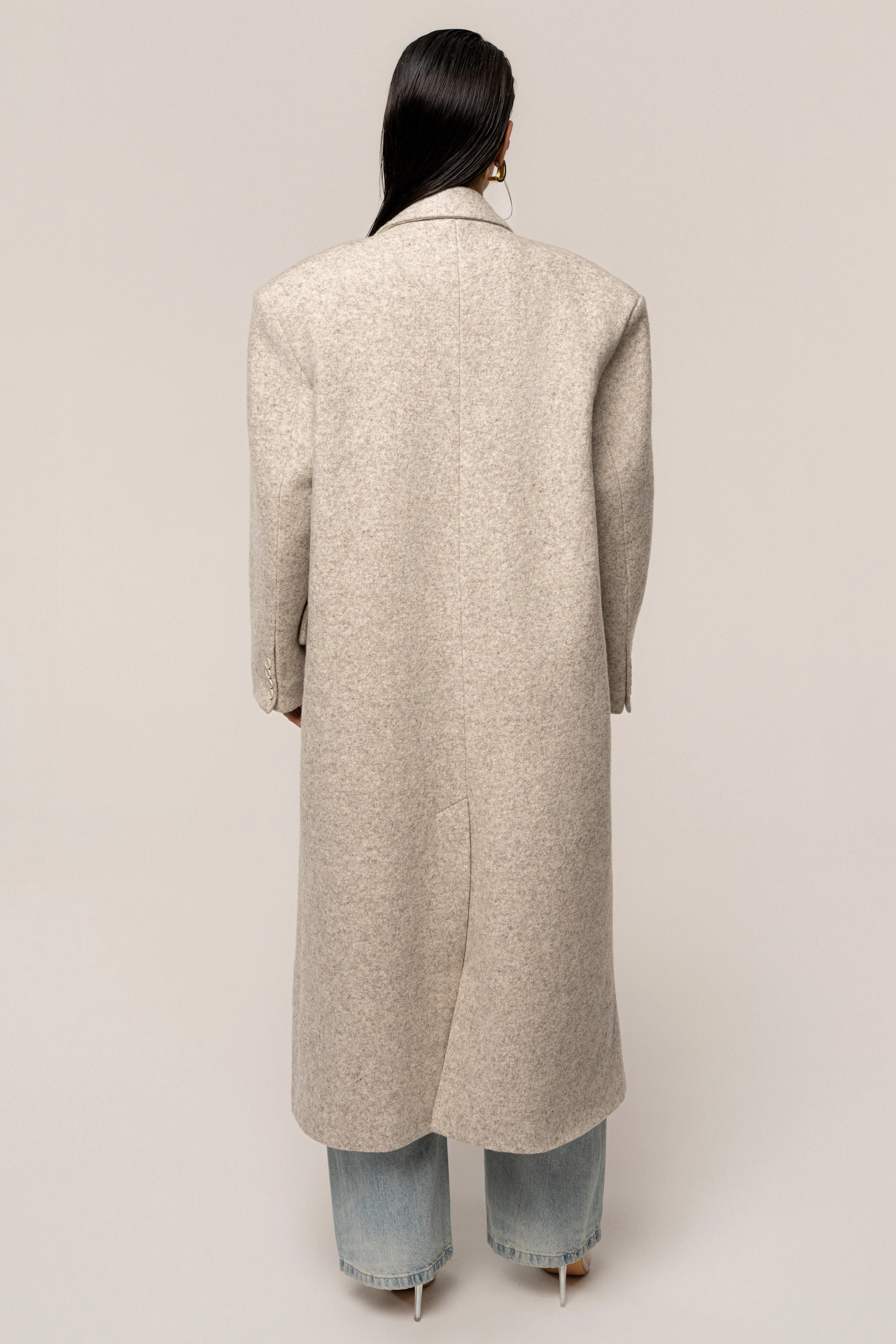 Beige Oversize Double Breasted Coat - Image 12