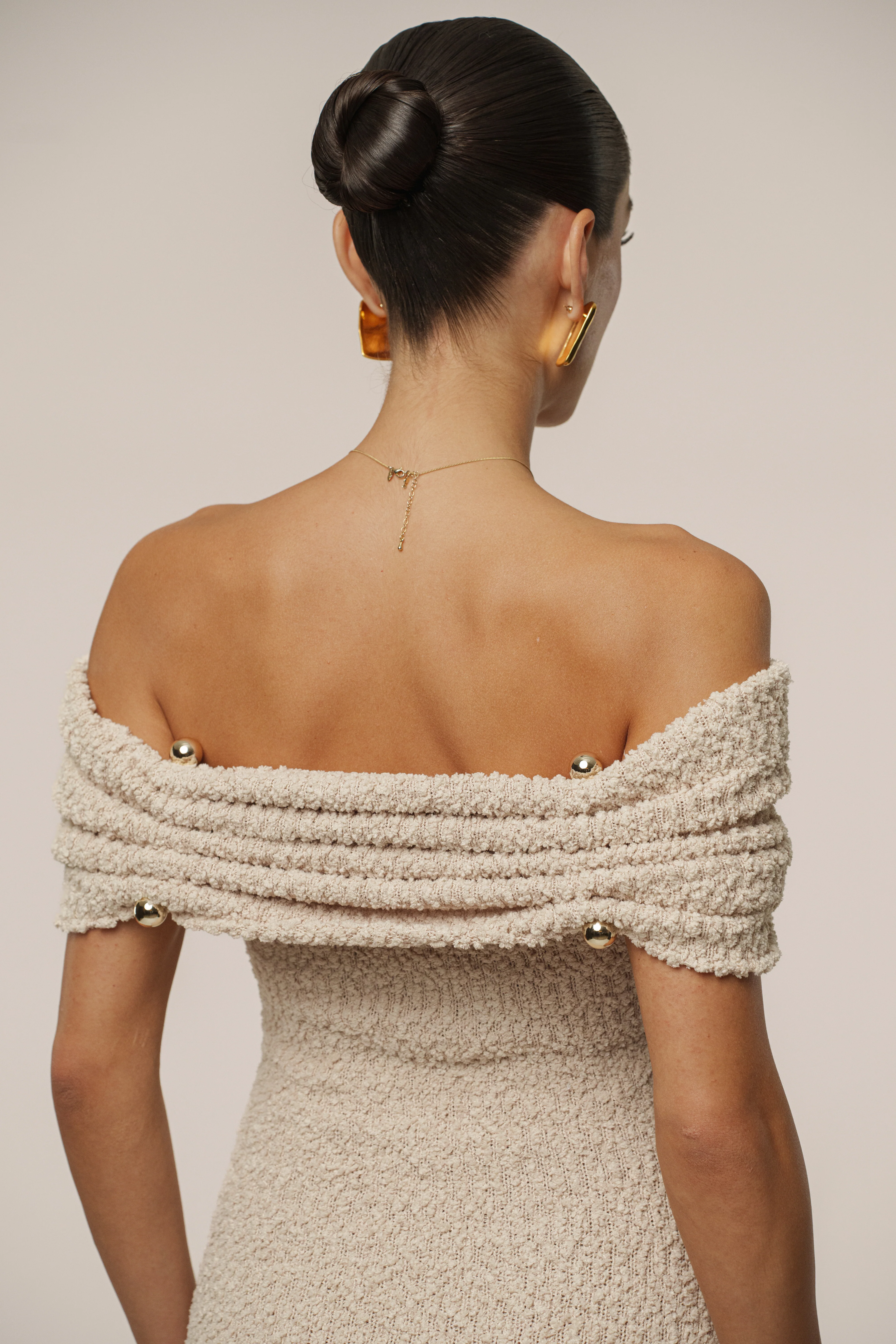 Beige Pour Over Mini Dress - Image 11