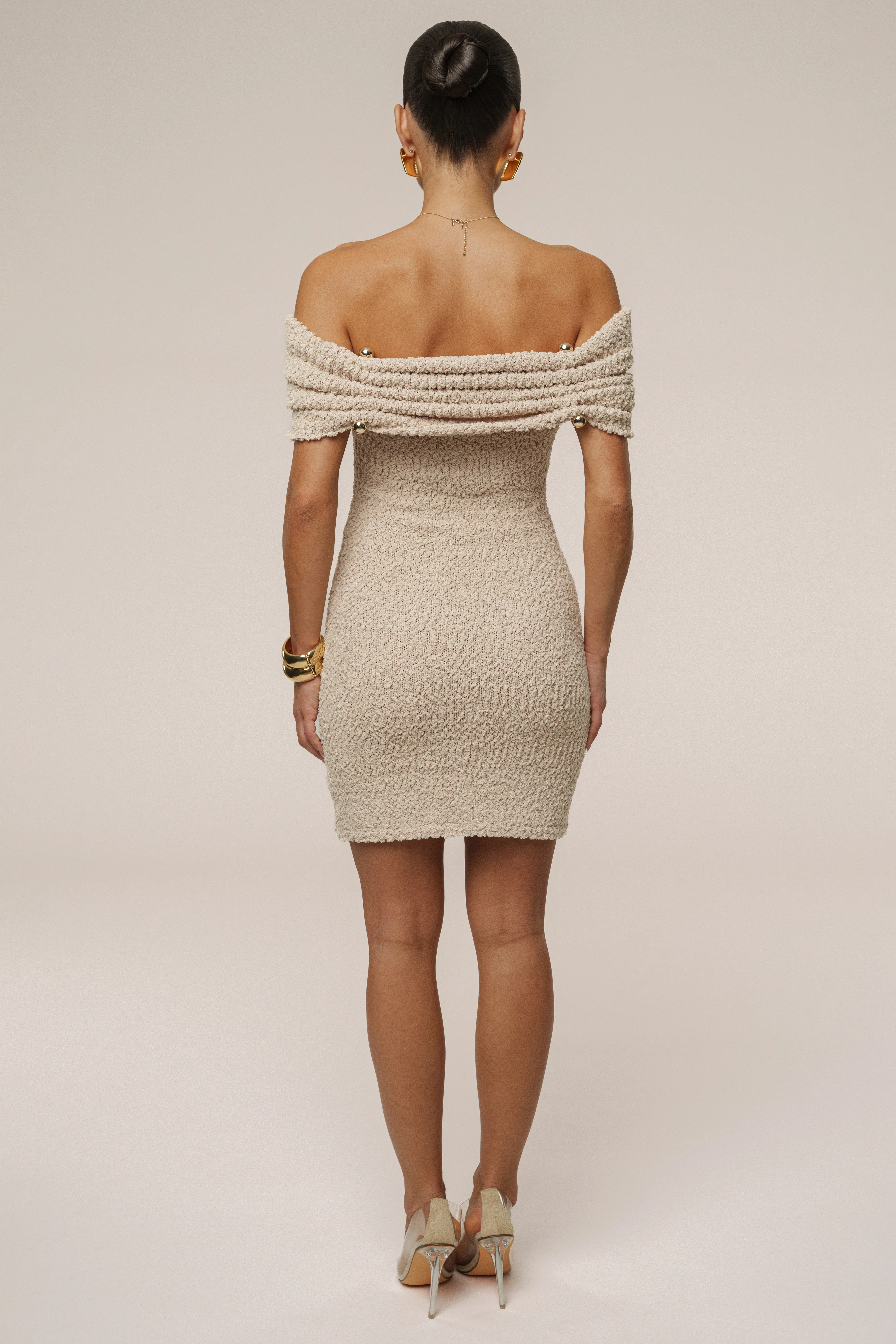 Beige Pour Over Mini Dress - Image 9