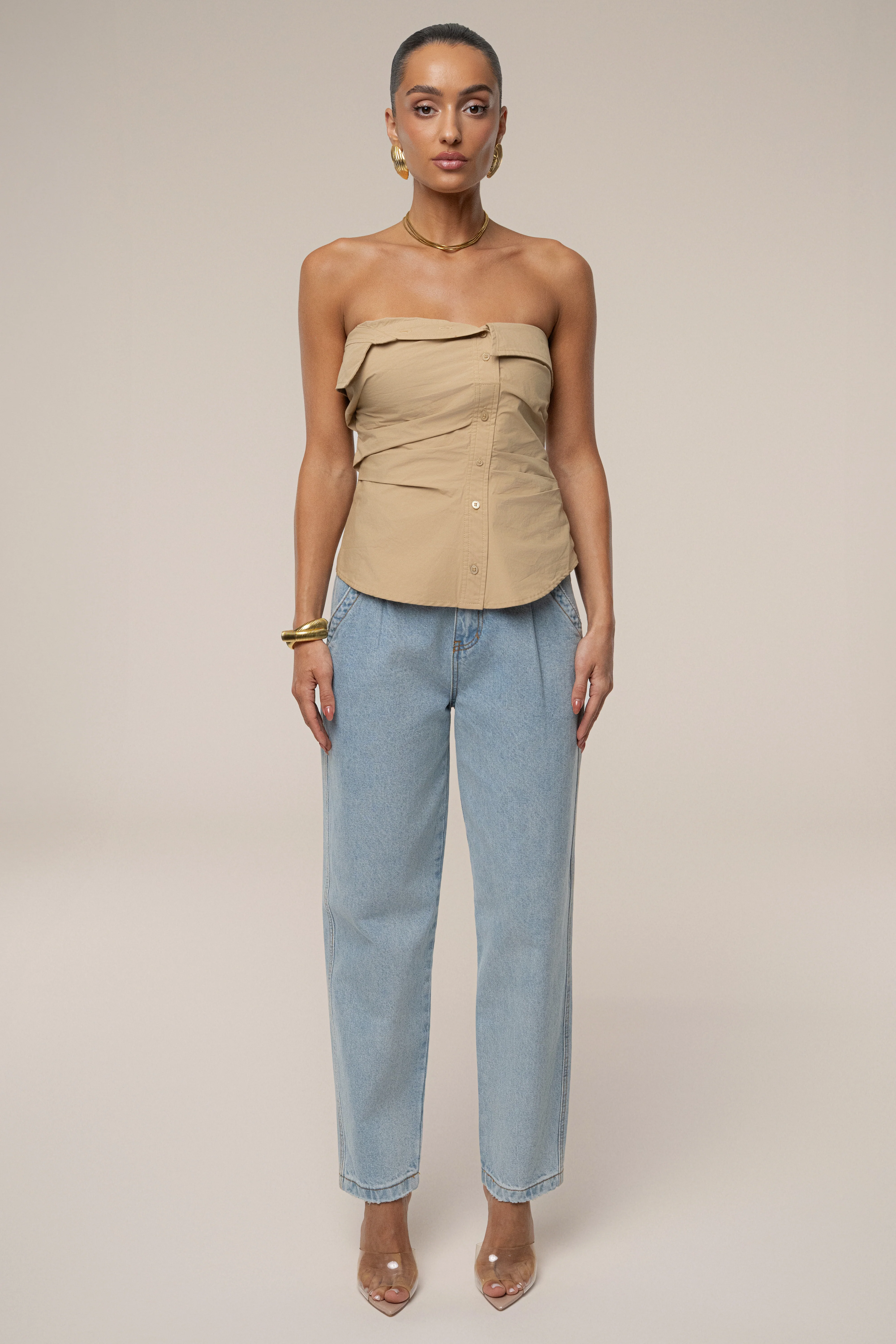 Beige Riviera Fold Over Top - Image 4