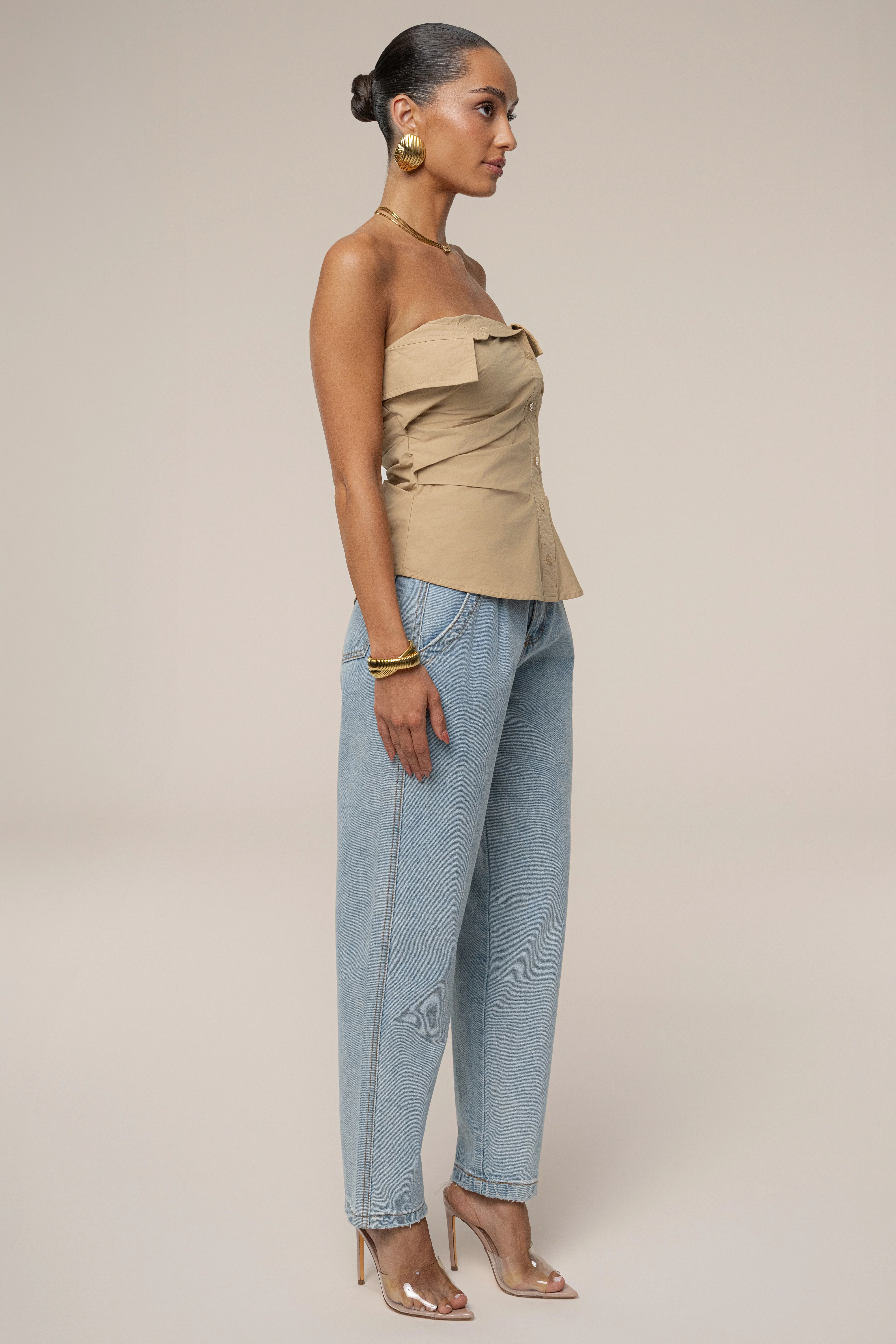 Beige Riviera Fold Over Top - Image 6