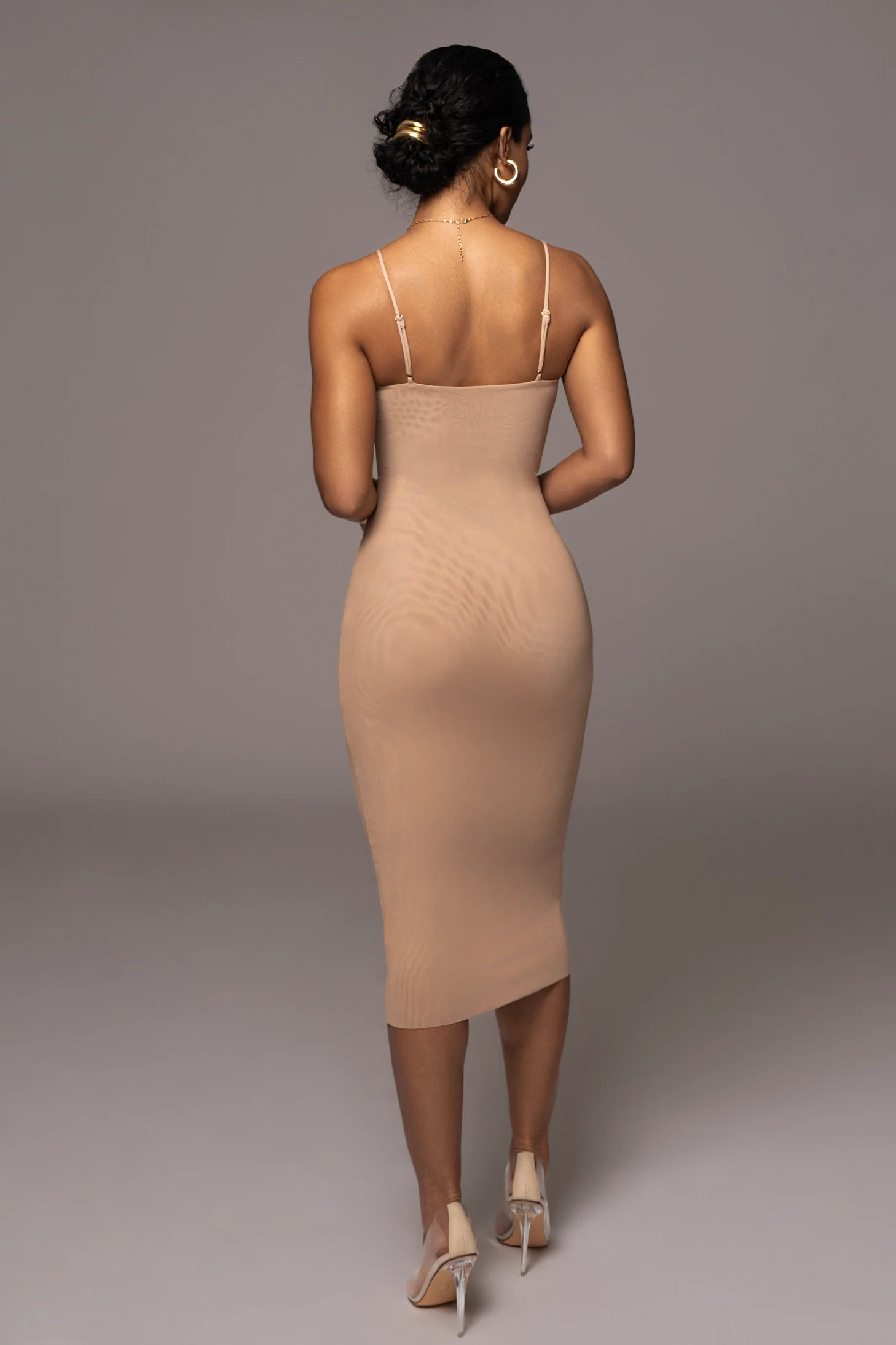 Beige Rochelle Mesh Midi Dress - Image 8