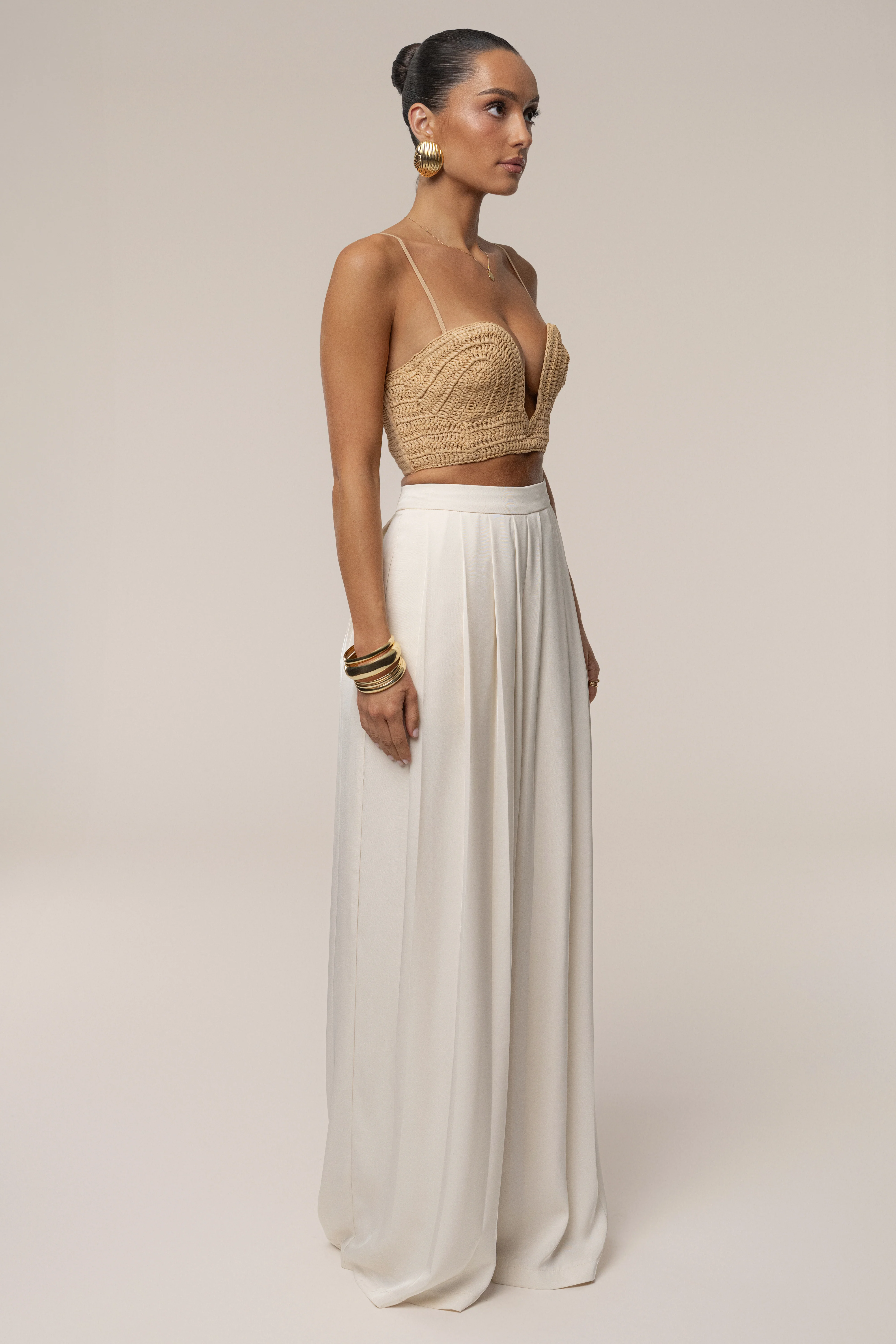 Beige Sail Away Texture Bustier - Image 11