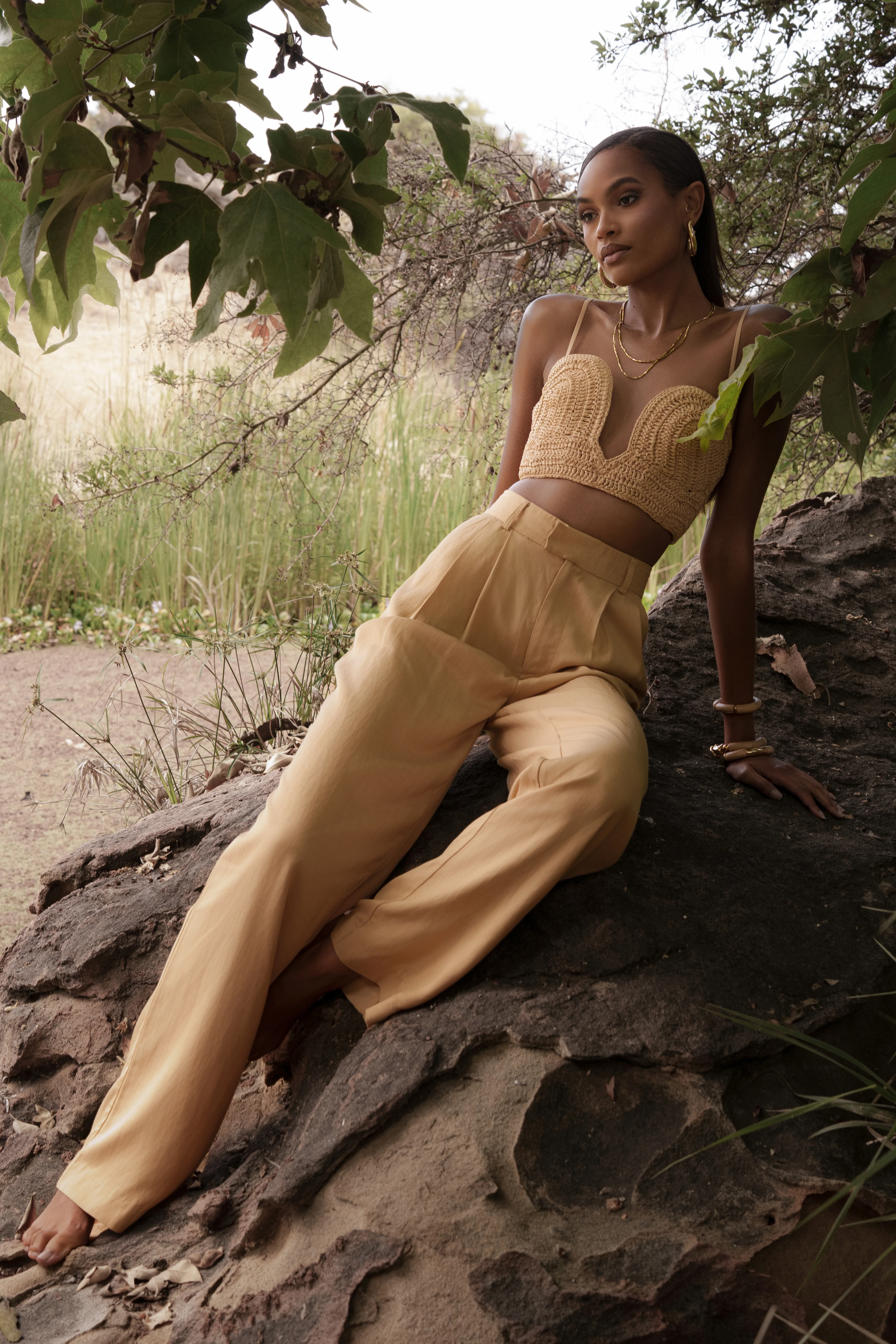 Beige Sail Away Texture Bustier - Image 5