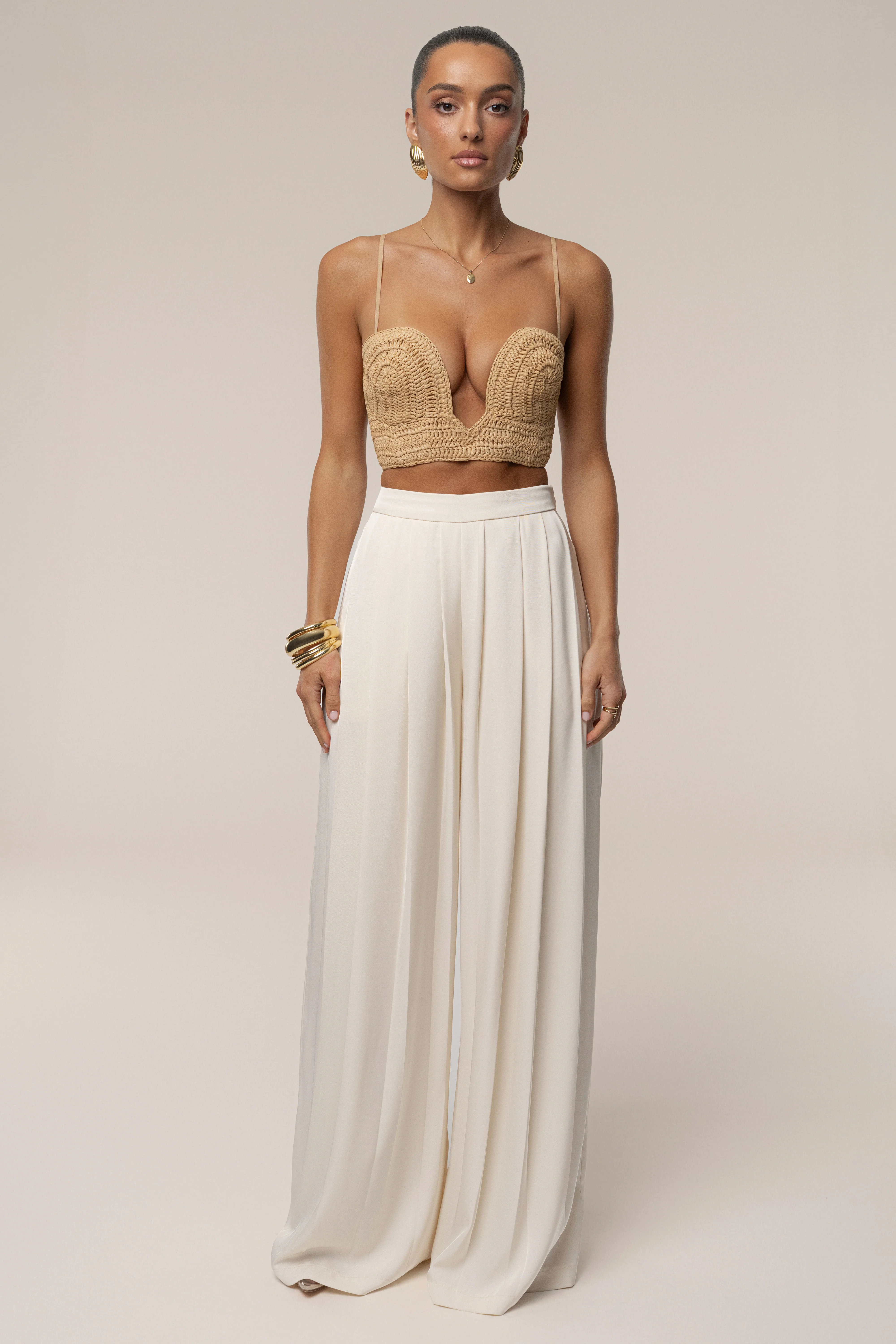 Beige Sail Away Texture Bustier - Image 7