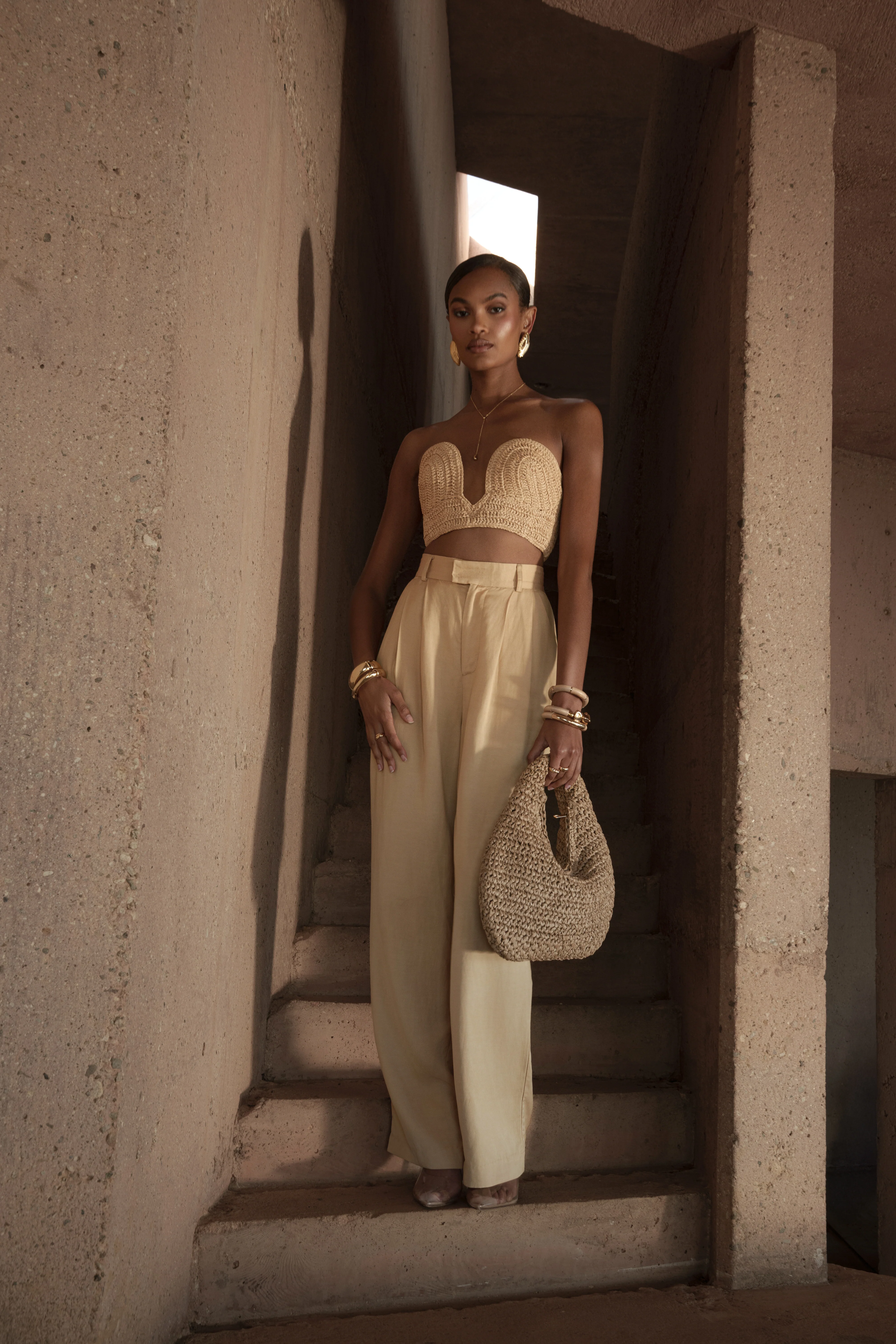 Beige Sail Away Texture Bustier - Image 9