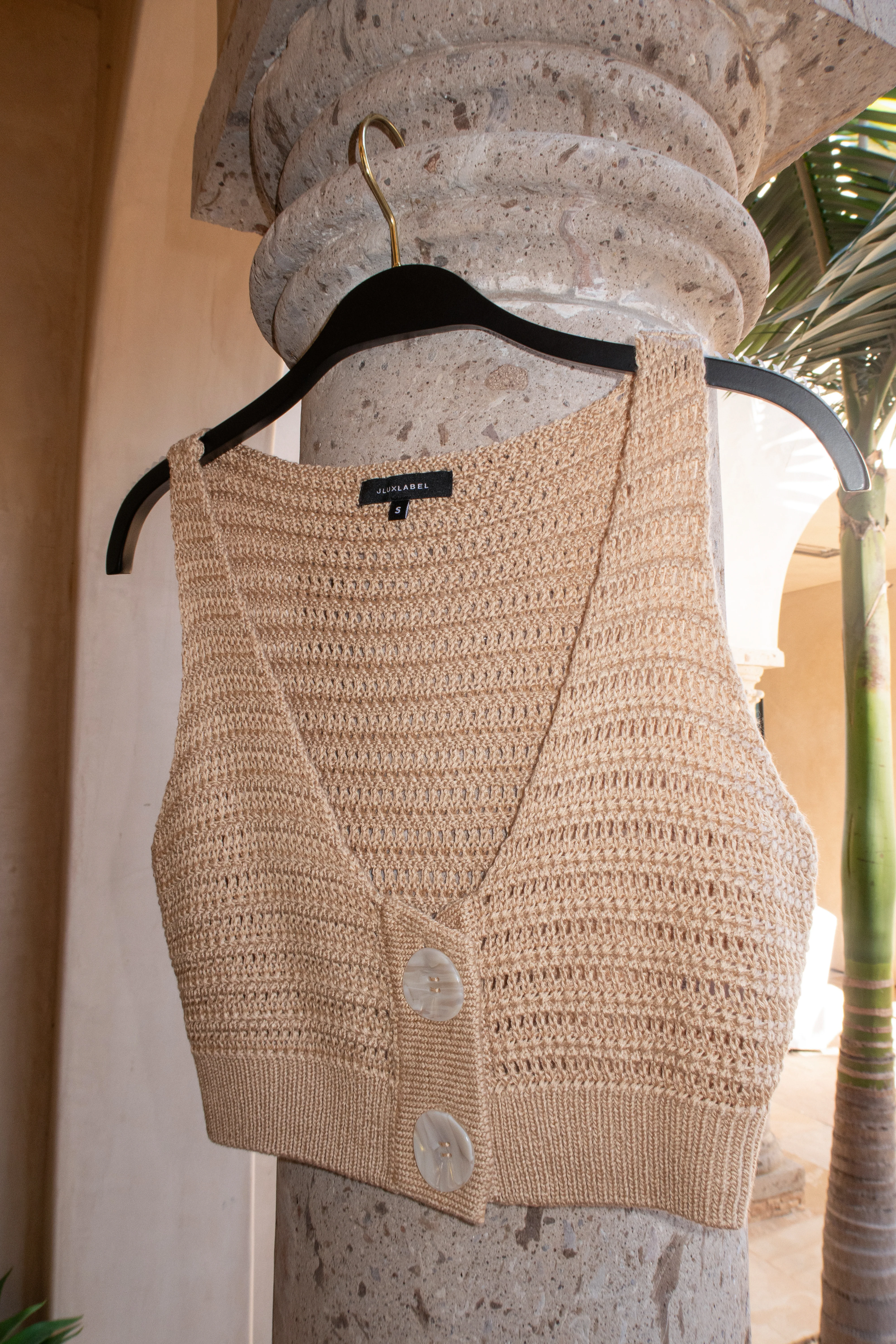 Beige Salmah Crochet Top - Image 7