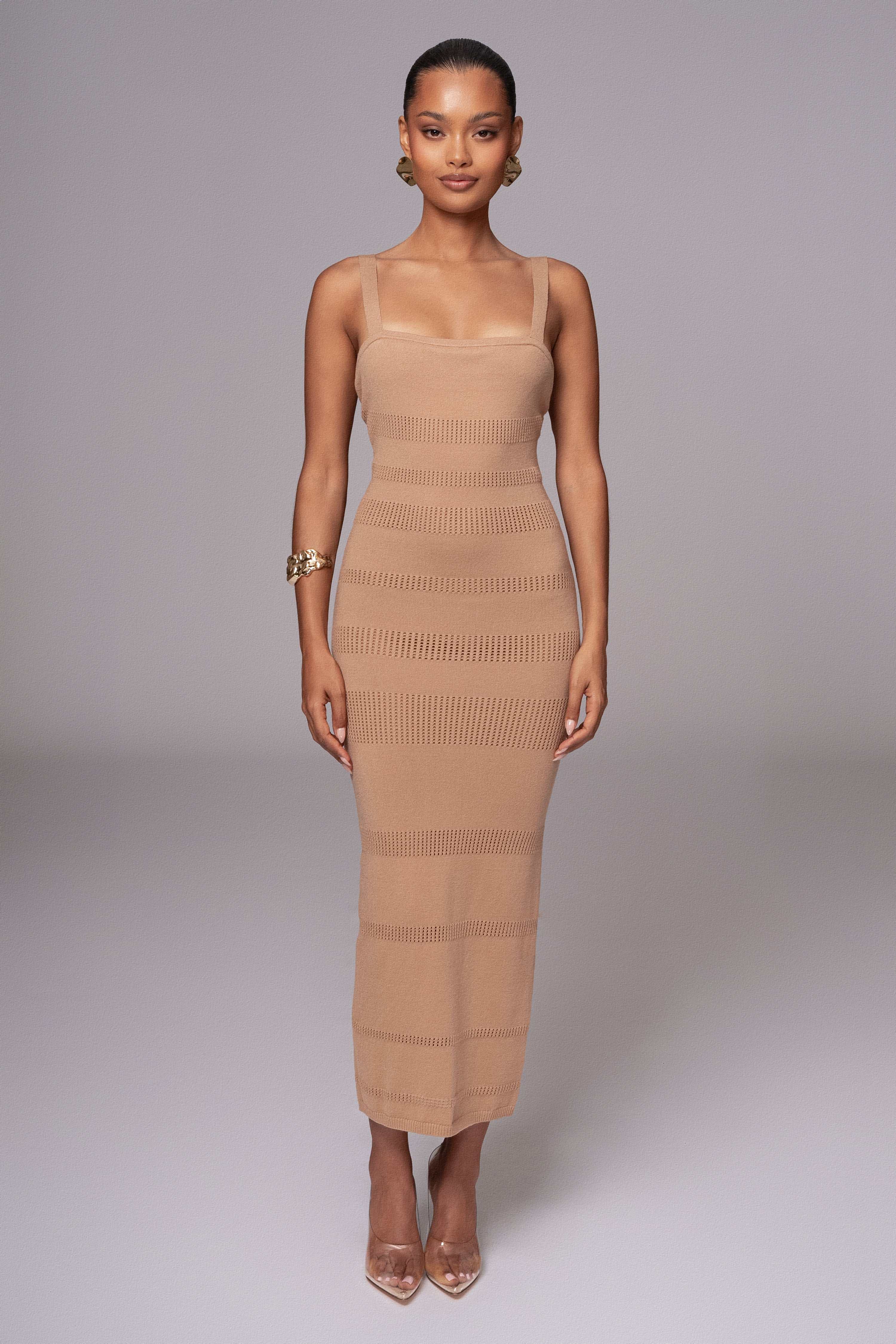 Beige Sandy Shores Knit Midi Dress - Image 4