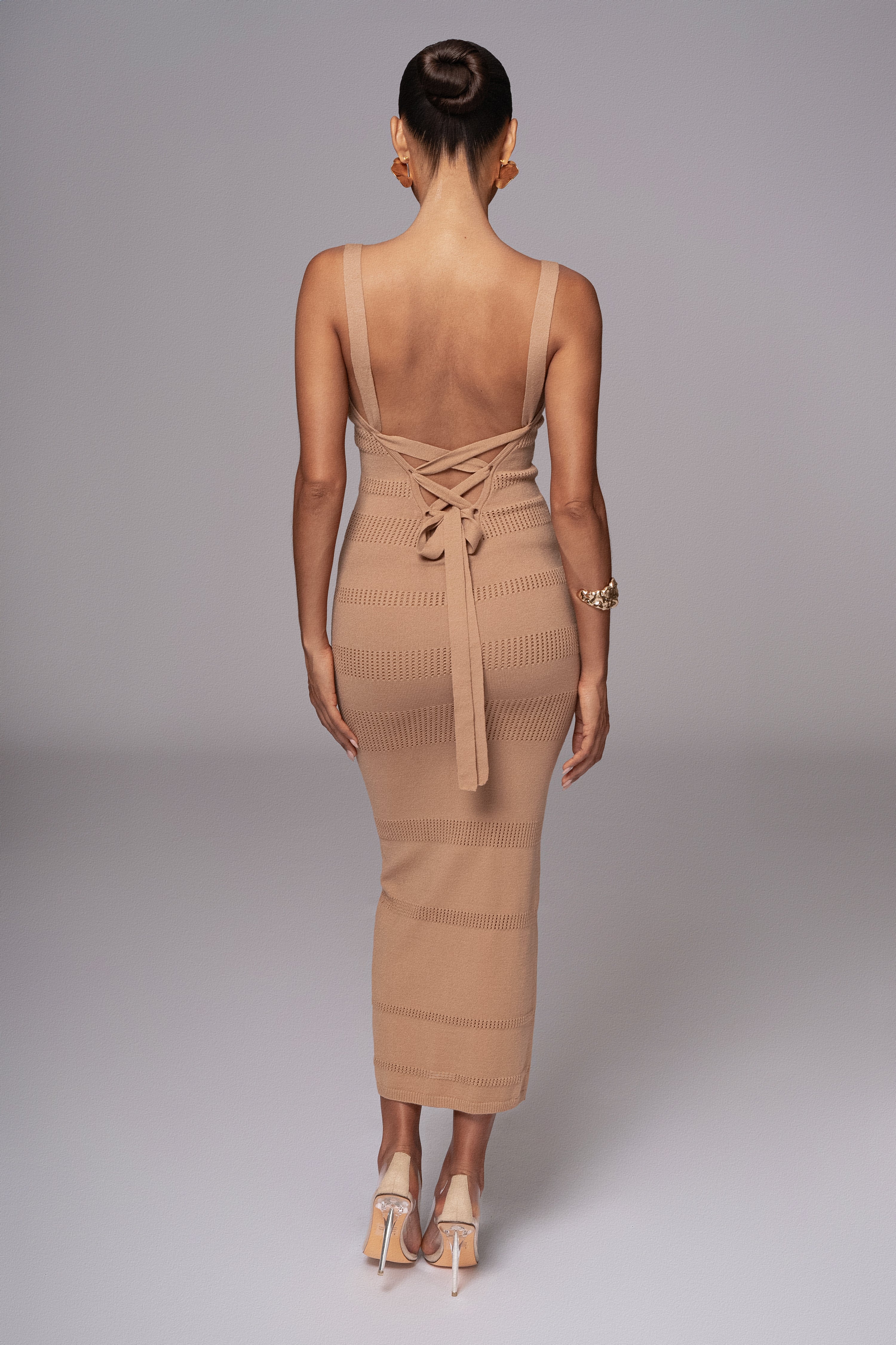Beige Sandy Shores Knit Midi Dress - Image 7