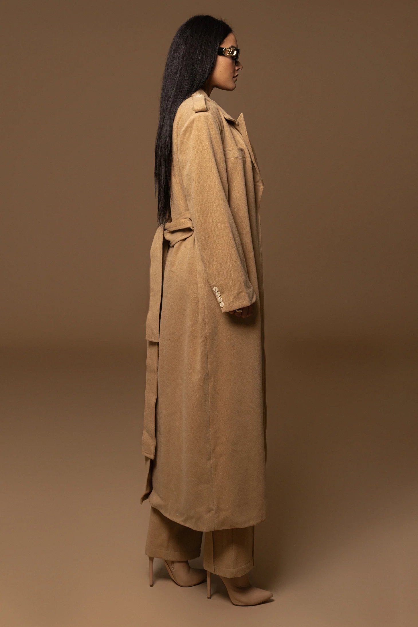 Beige SAVANNAH BELTED COAT - Image 10