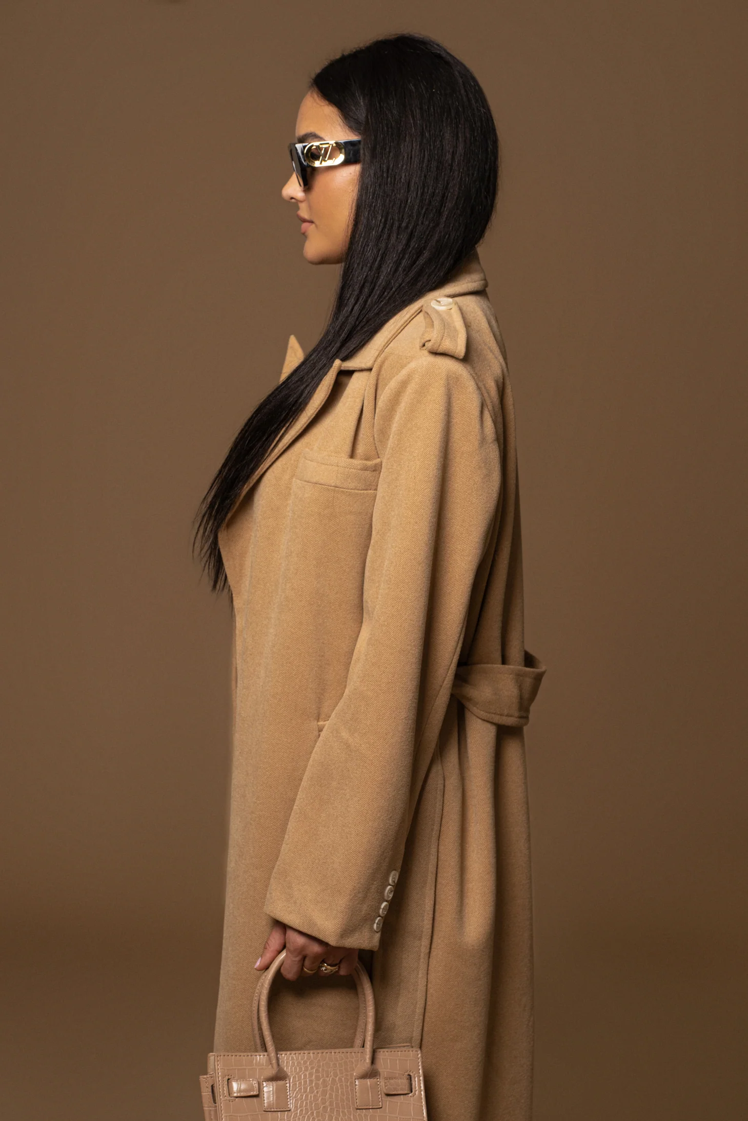 Beige SAVANNAH BELTED COAT - Image 11