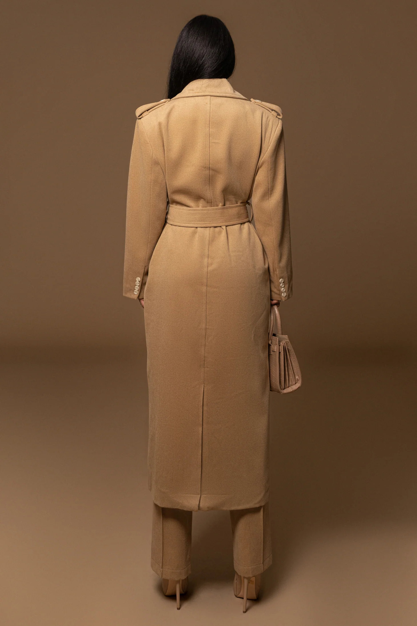 Beige SAVANNAH BELTED COAT - Image 12