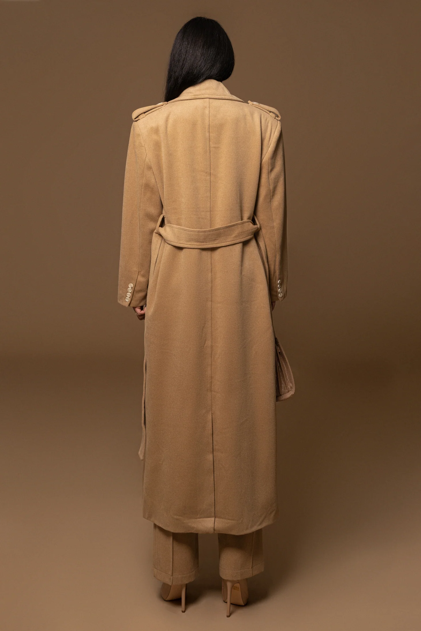 Beige SAVANNAH BELTED COAT - Image 13