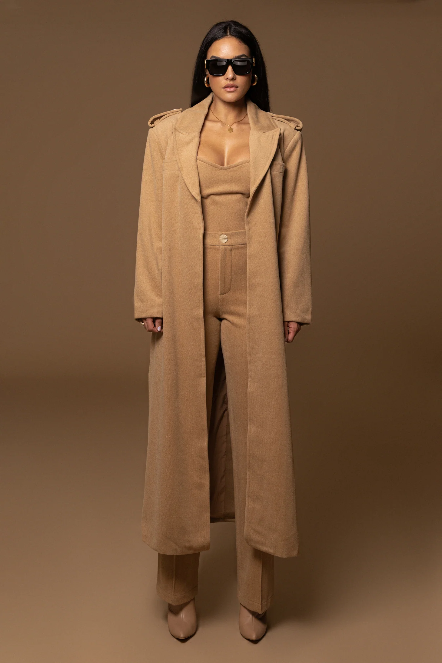 Beige SAVANNAH BELTED COAT - Image 5