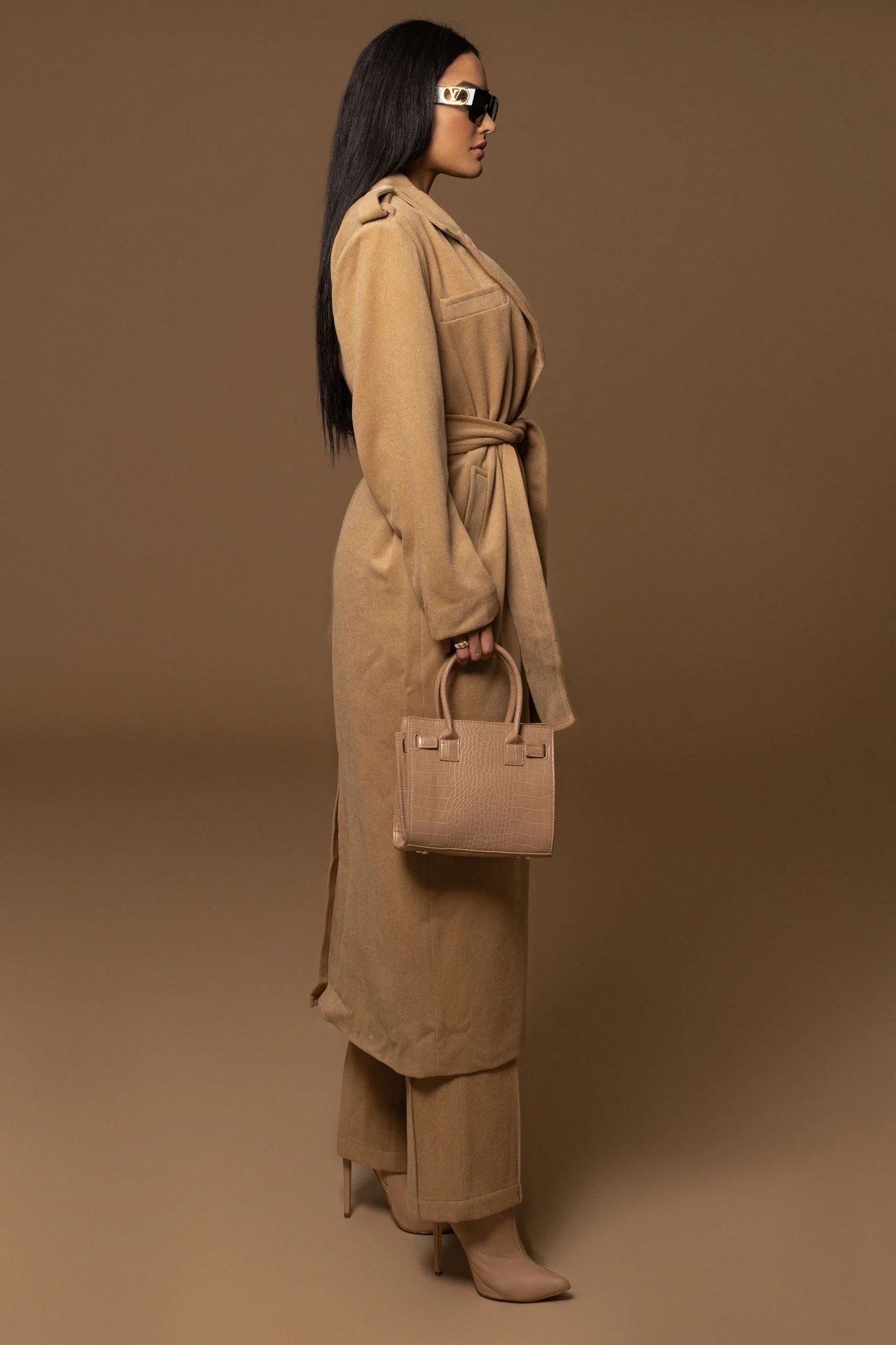 Beige SAVANNAH BELTED COAT - Image 8