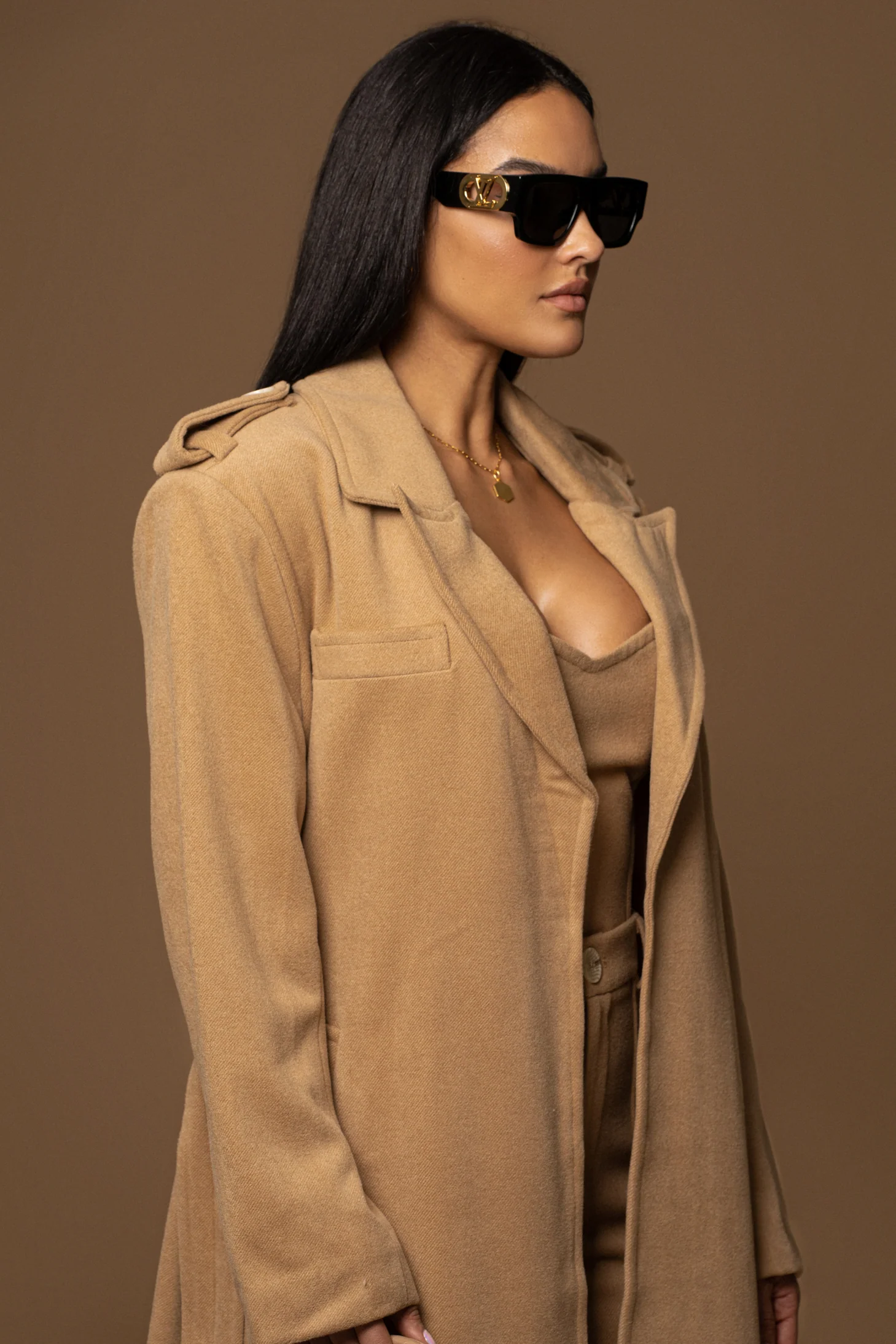 Beige SAVANNAH BELTED COAT - Image 9