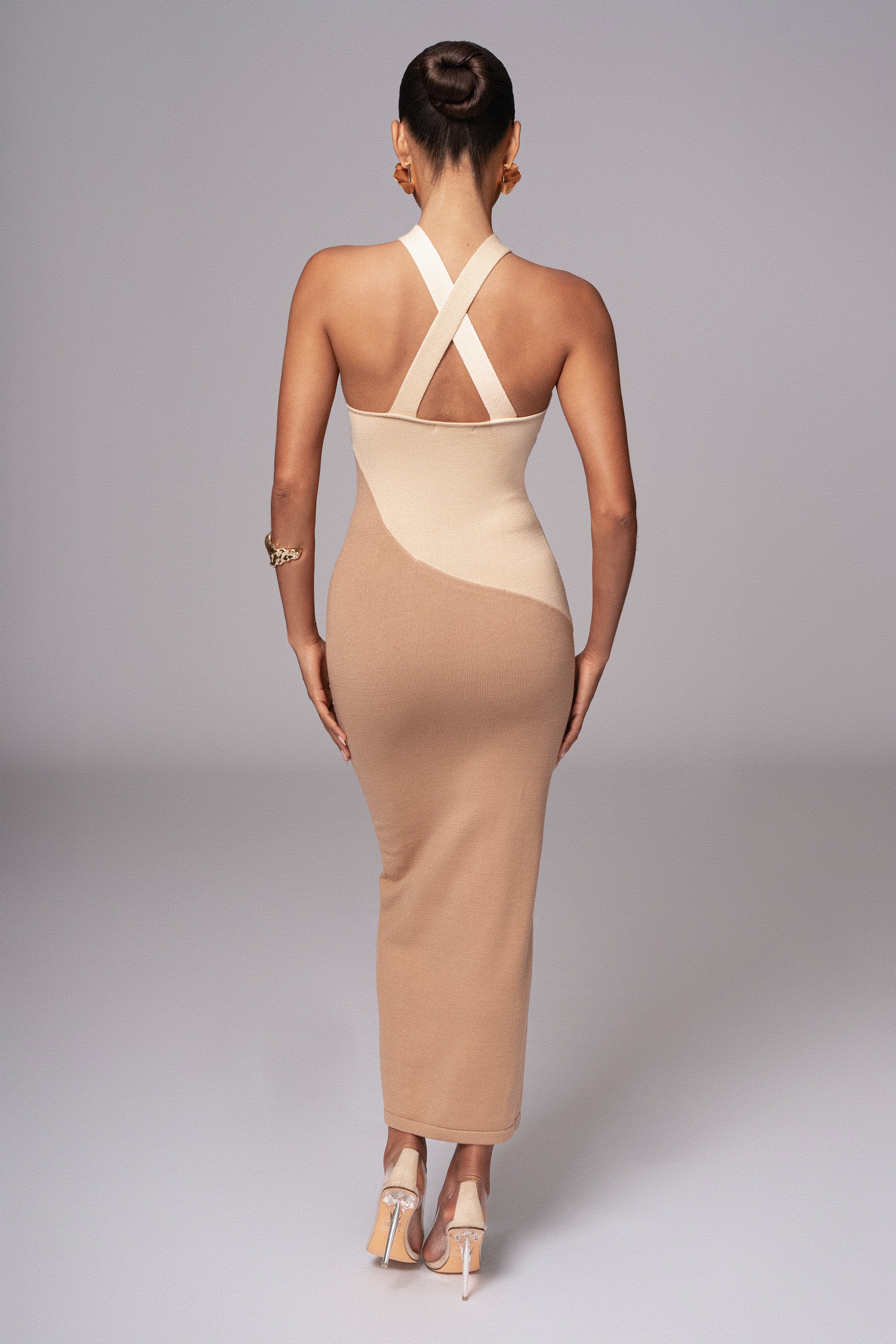 Beige Steph Halter Maxi Dress - Image 8