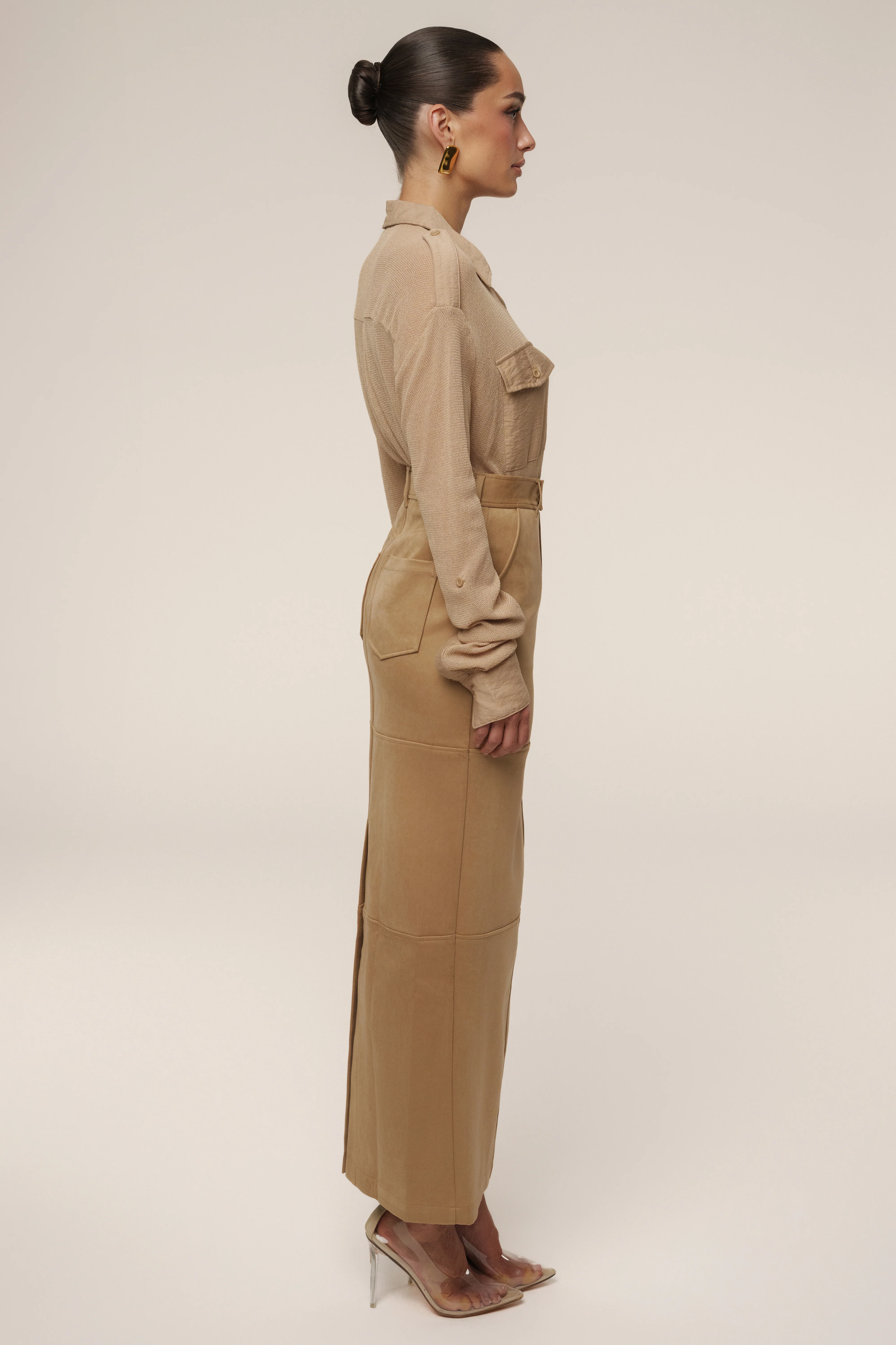 Beige Sway Sheer Button Up Top - Image 10