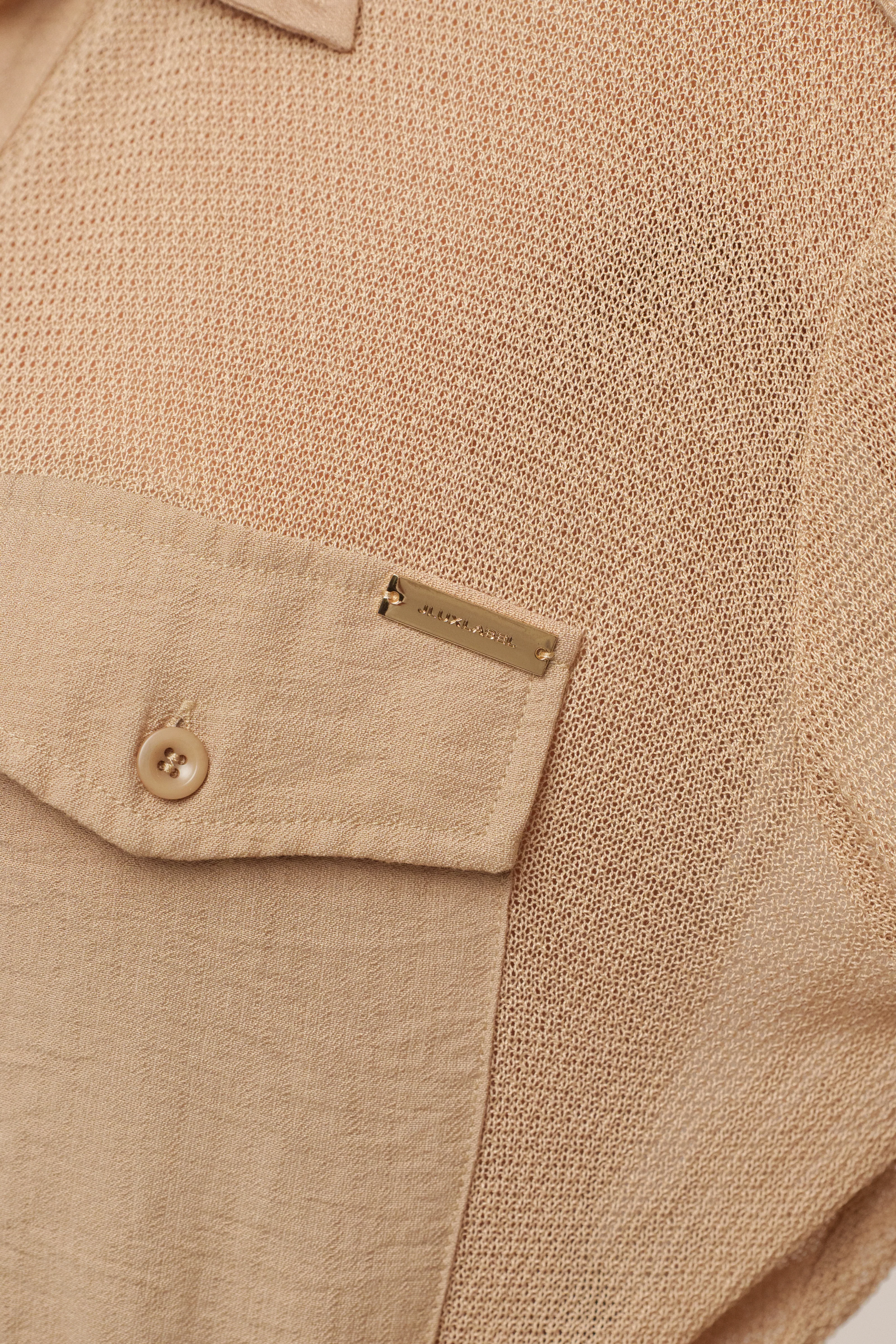 Beige Sway Sheer Button Up Top - Image 14