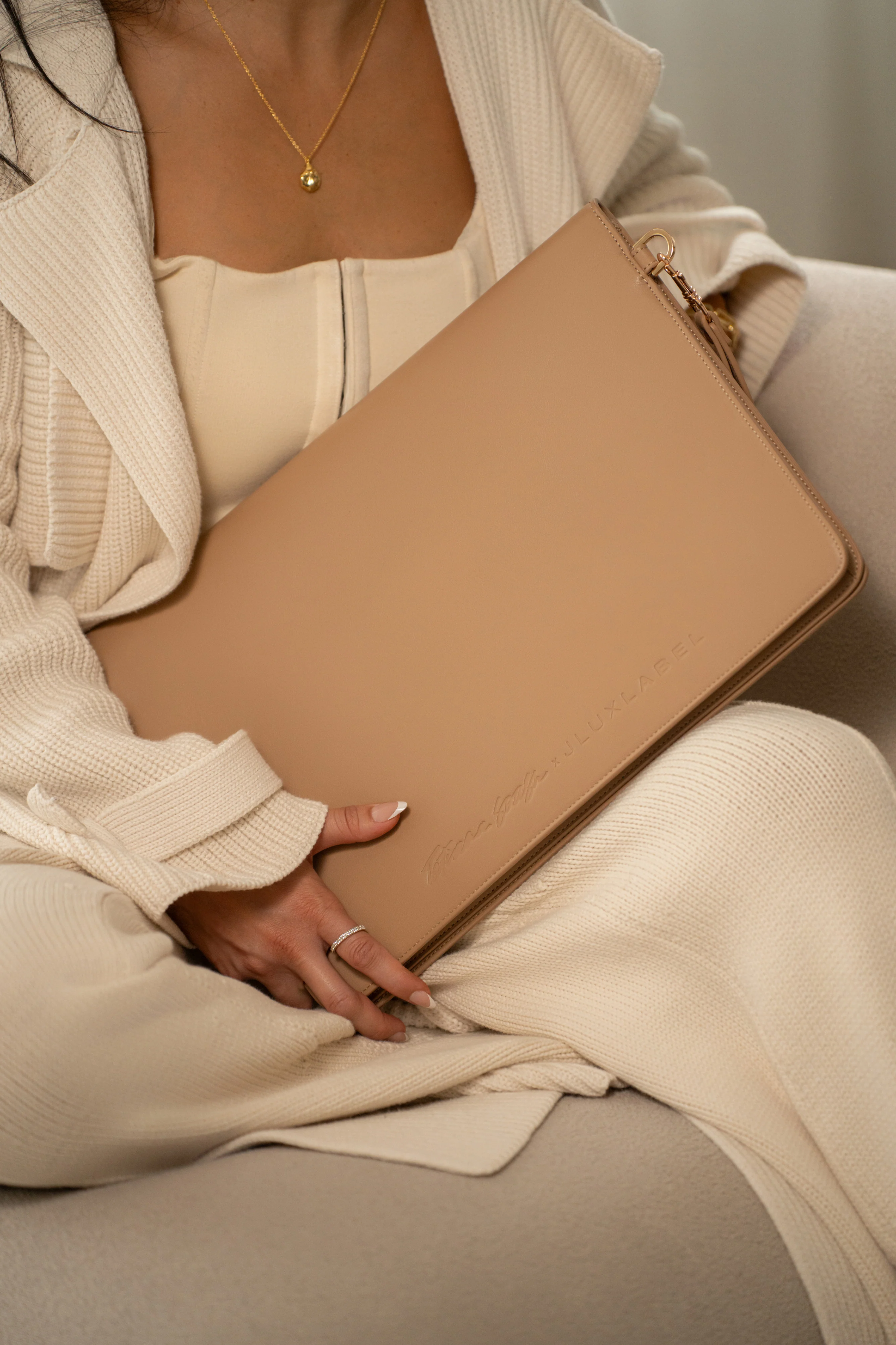 Beige TATIANA SOASH x JLUXLABEL Dreams &amp; Plans Catch All Bag - Image 3