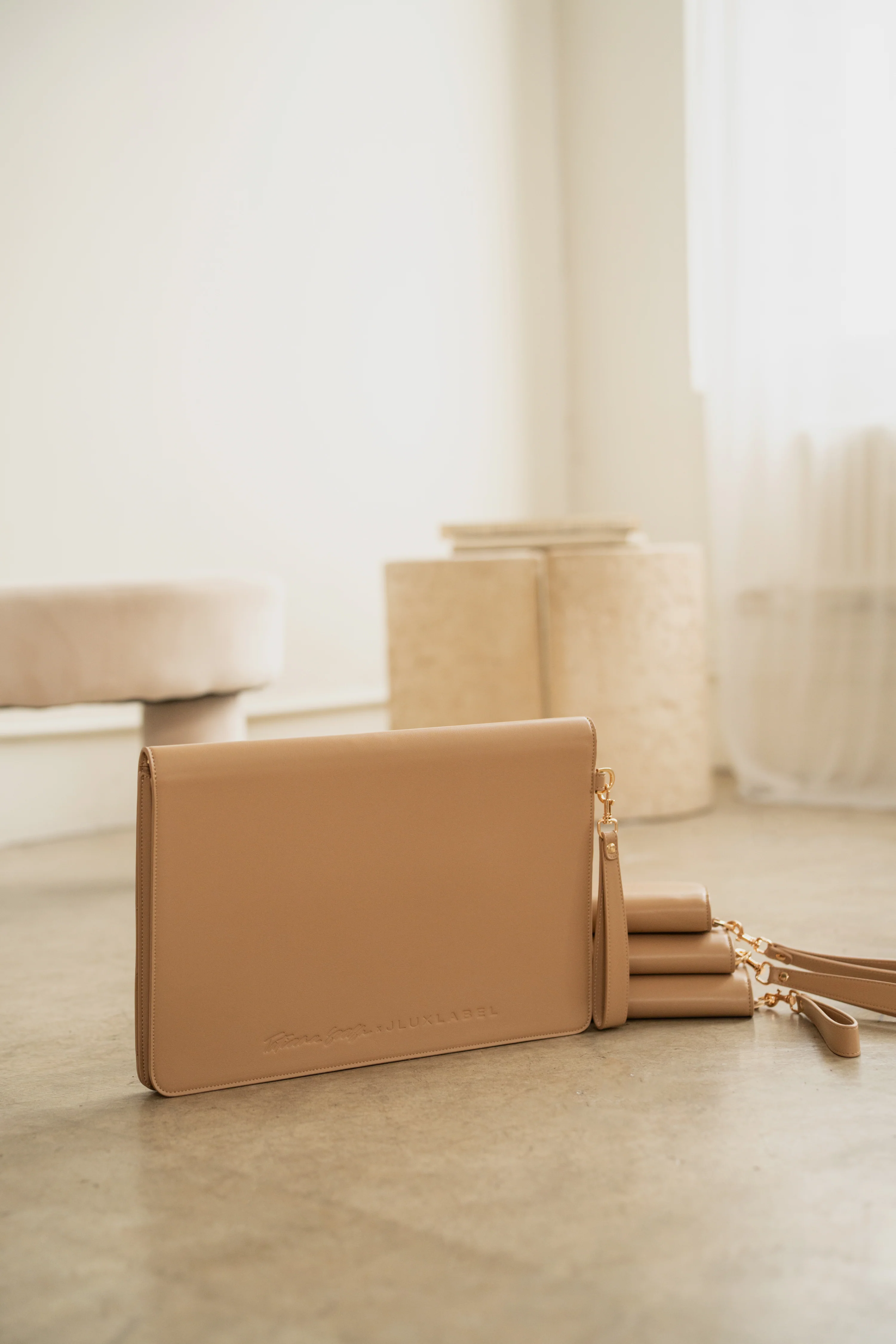 Beige TATIANA SOASH x JLUXLABEL Dreams &amp; Plans Catch All Bag - Image 7