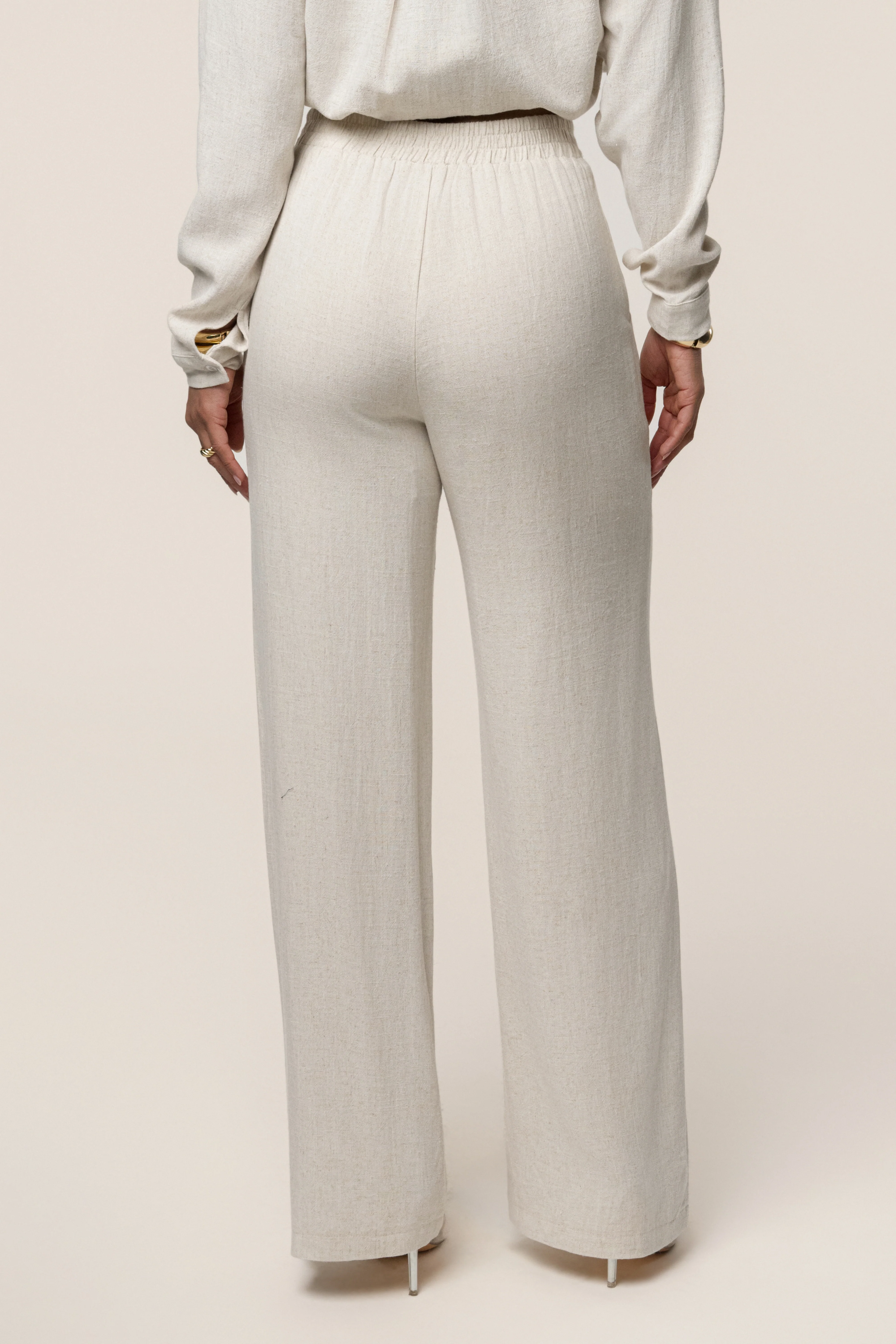 Beige Thea Linen Pants - Image 13