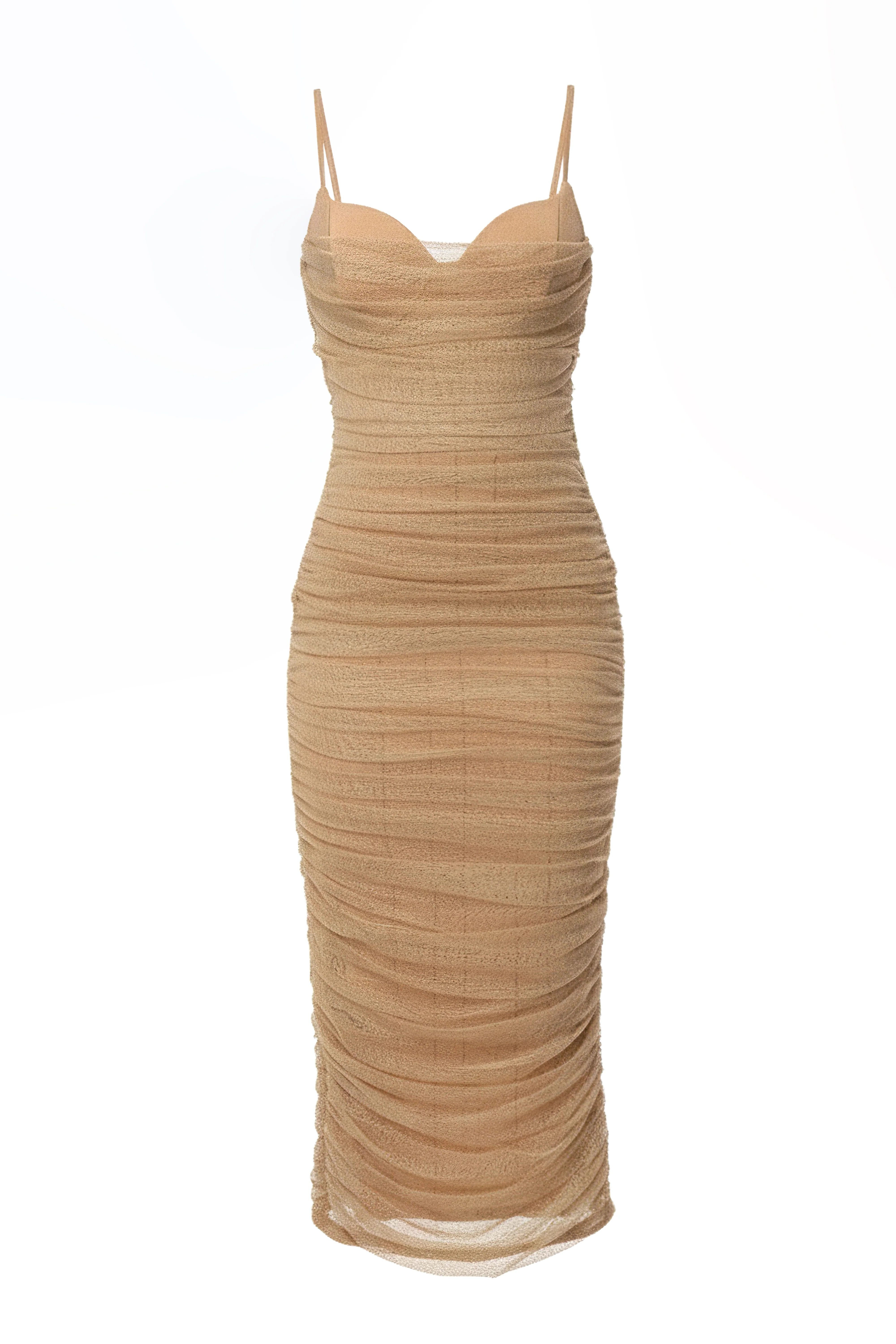 Beige True Form Midi Dress - Image 3