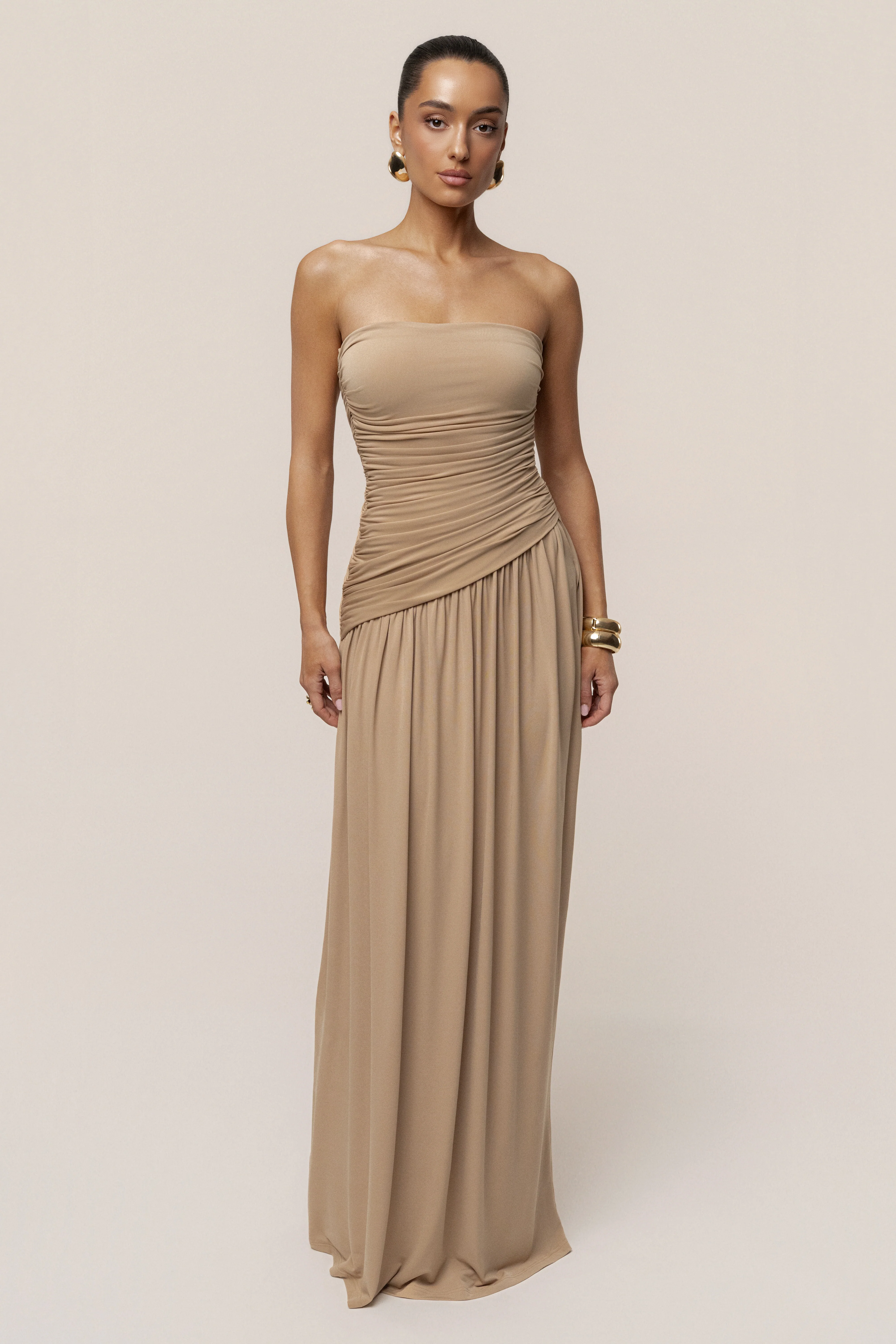 Beige Vision Of Elegance Maxi Dress - Image 4
