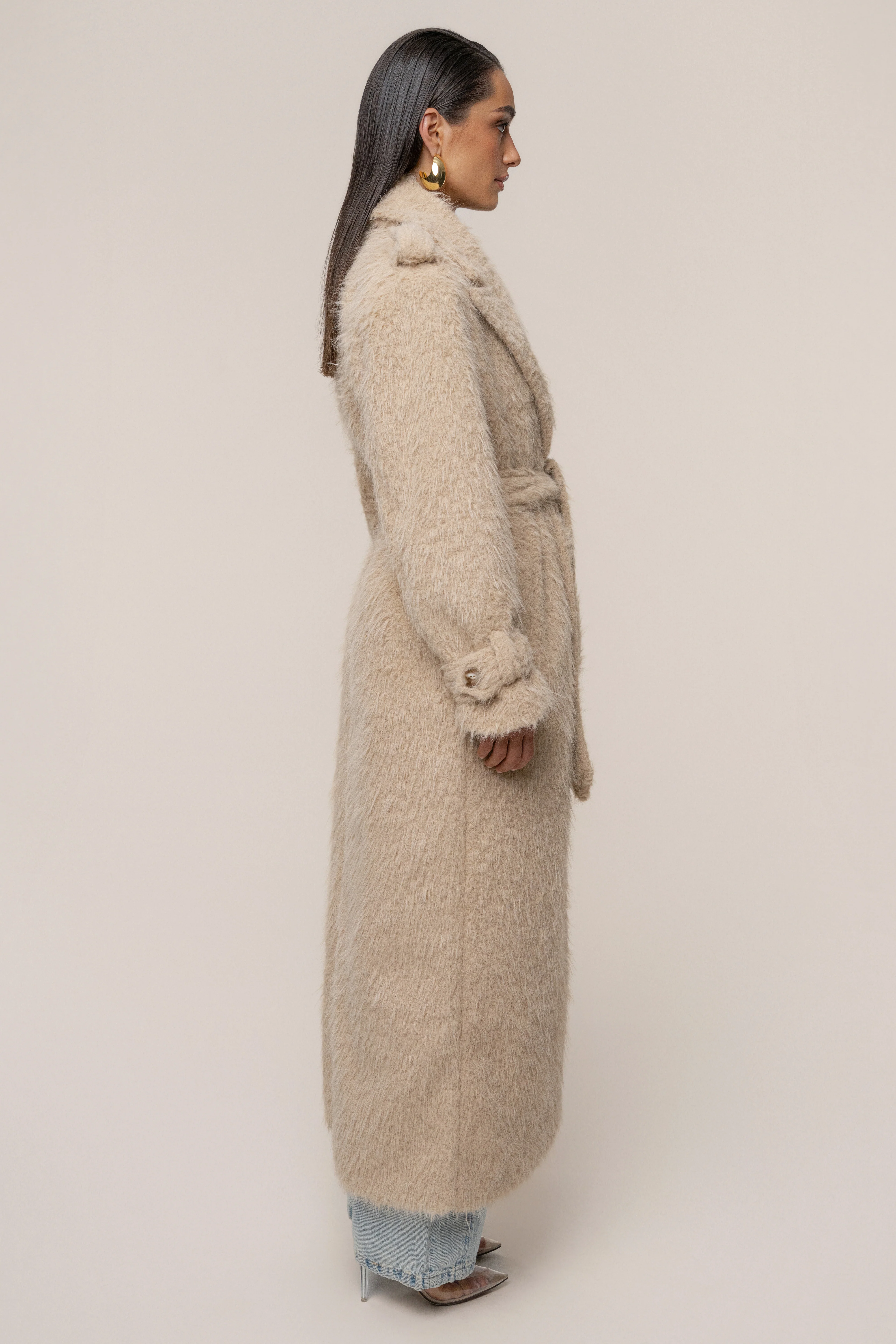 Beige Warm Layers Oversize Coat - Image 10