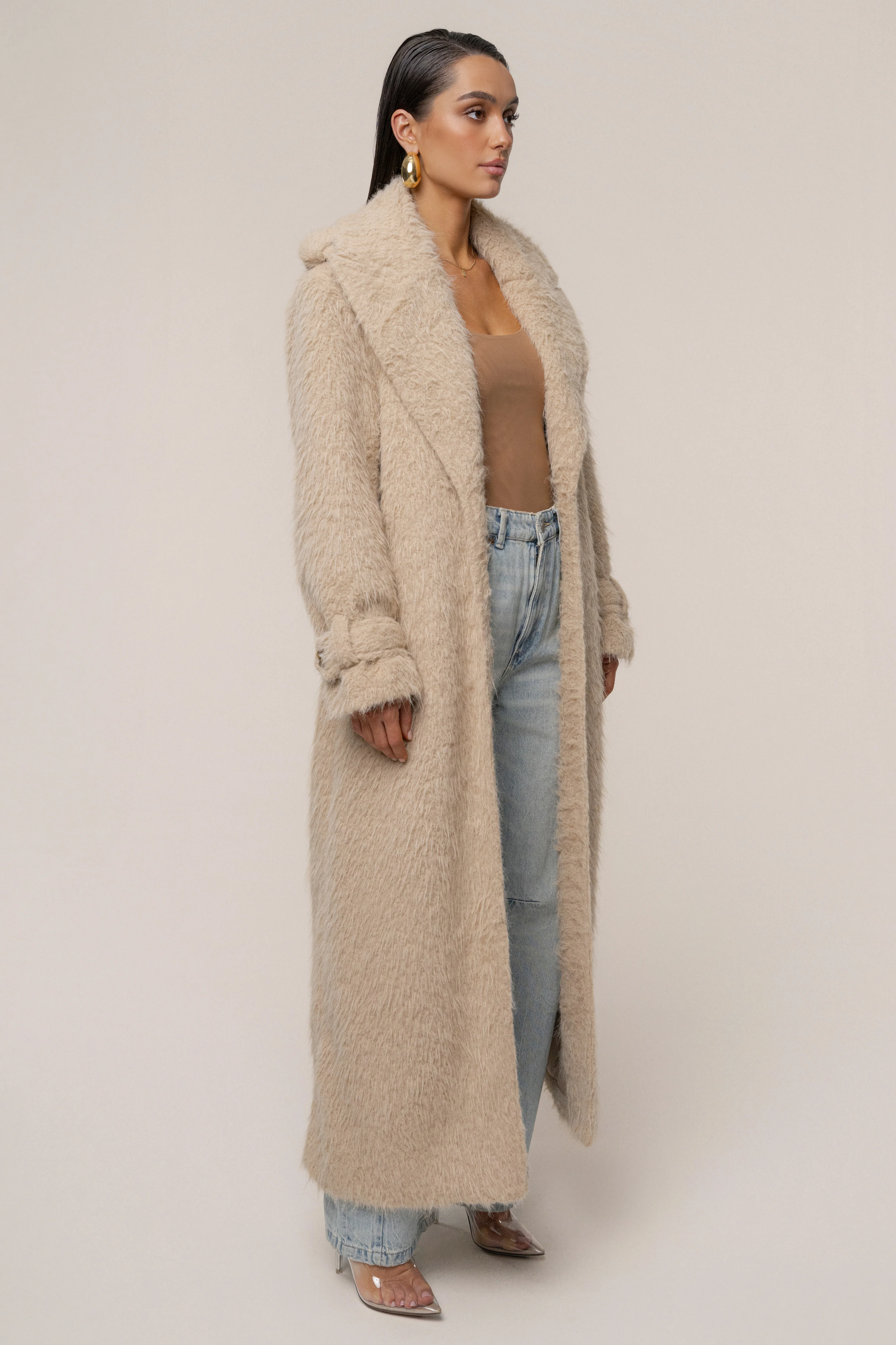 Beige Warm Layers Oversize Coat - Image 11