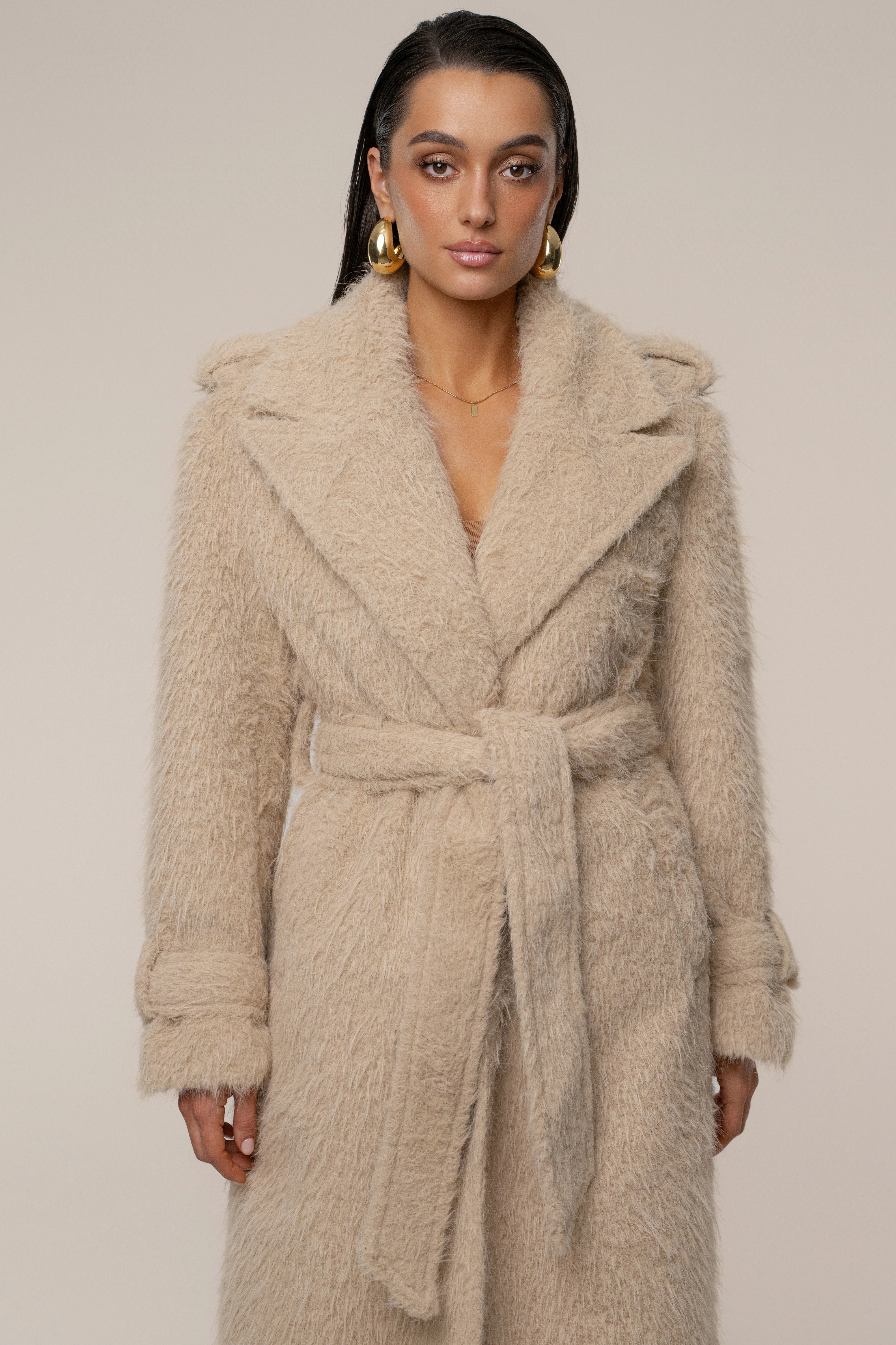 Beige Warm Layers Oversize Coat - Image 8