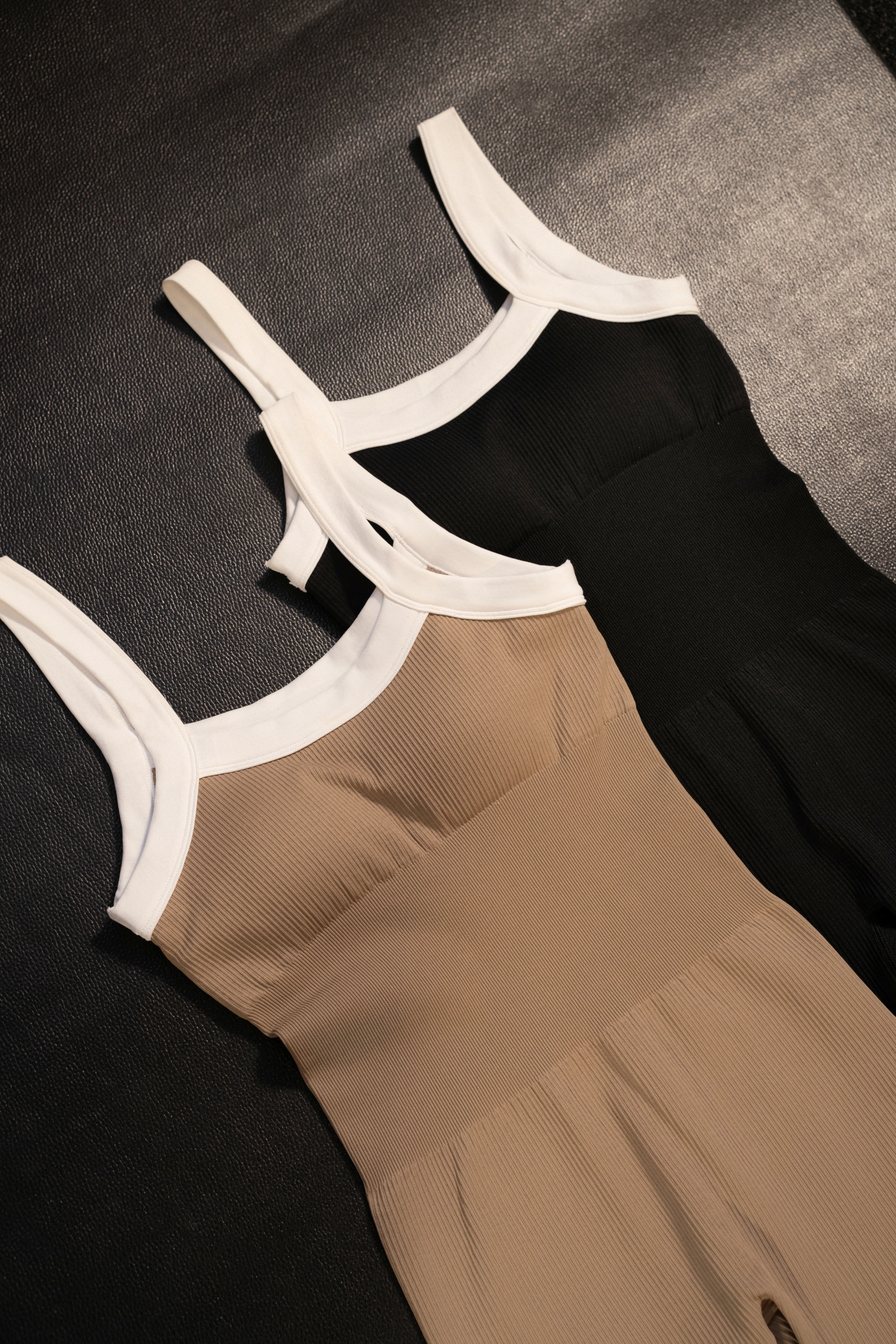 Beige/White Core Ribbed Jumpsuit - Image 7