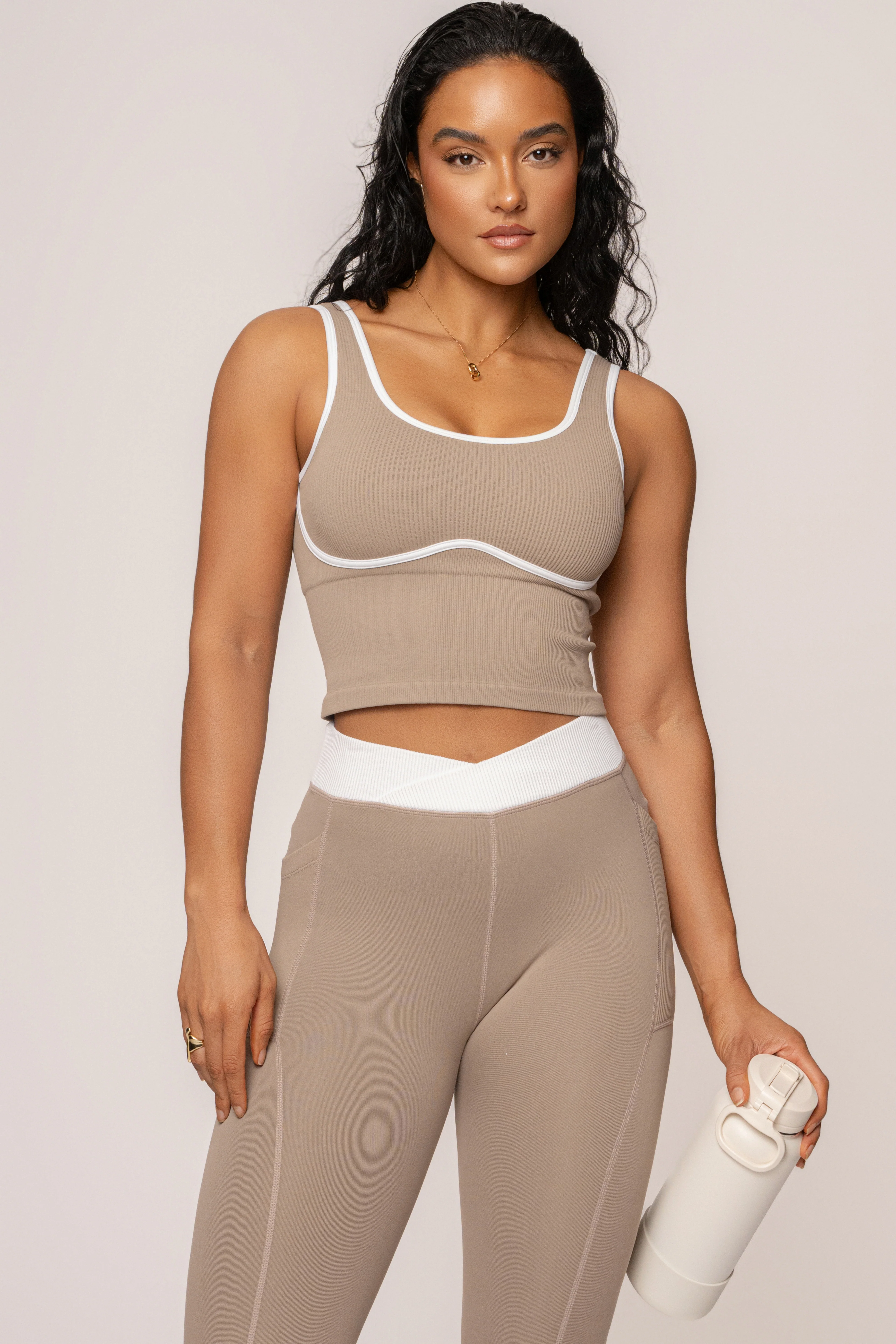 Beige/White Inspire Movement Leggings - Image 4