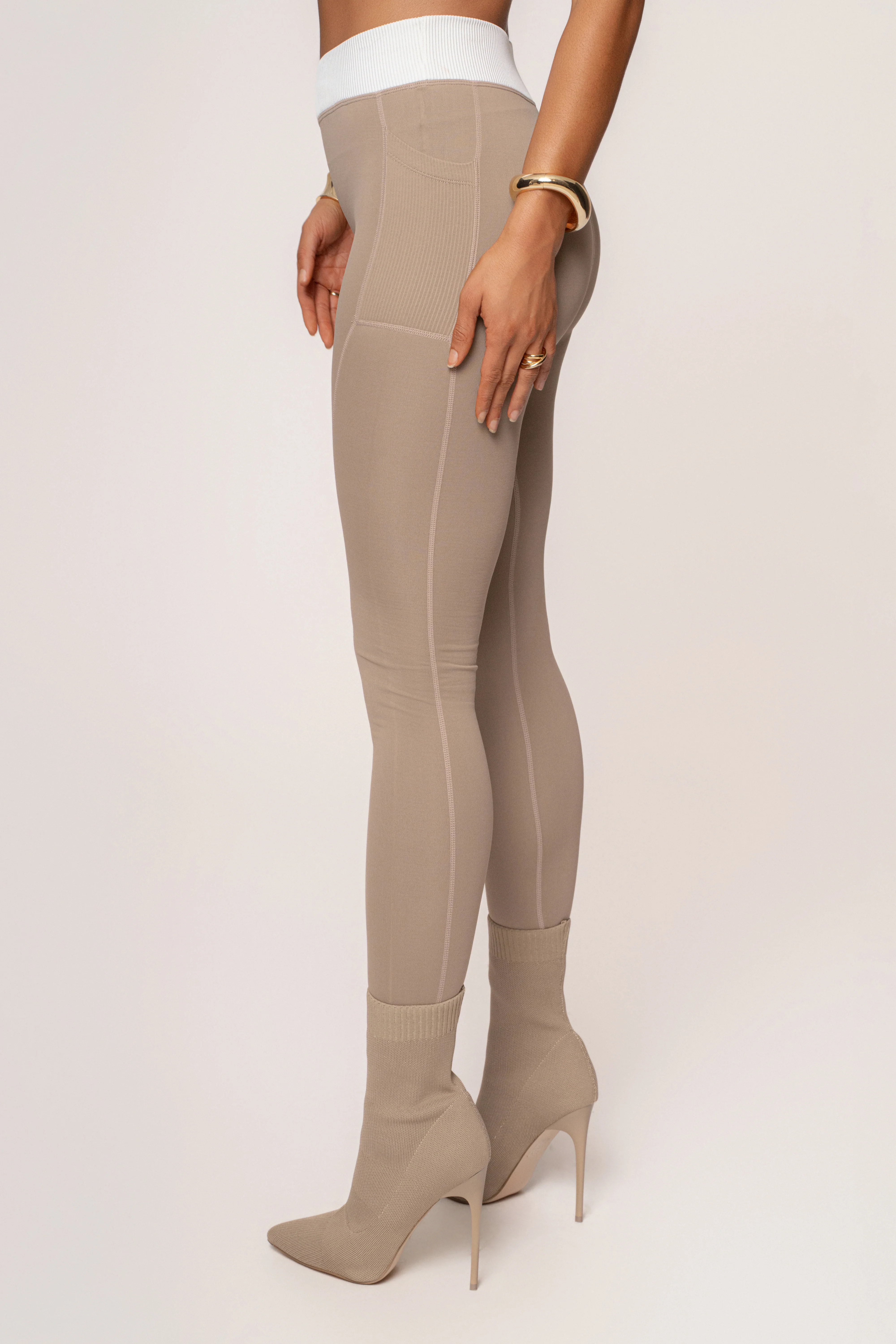Beige/White Inspire Movement Leggings - Image 7